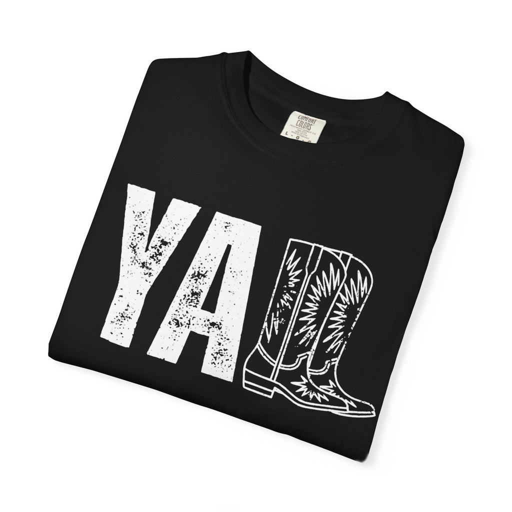 YA Boot Graphic T-Shirt — Distressed Cowboy Boots Tee