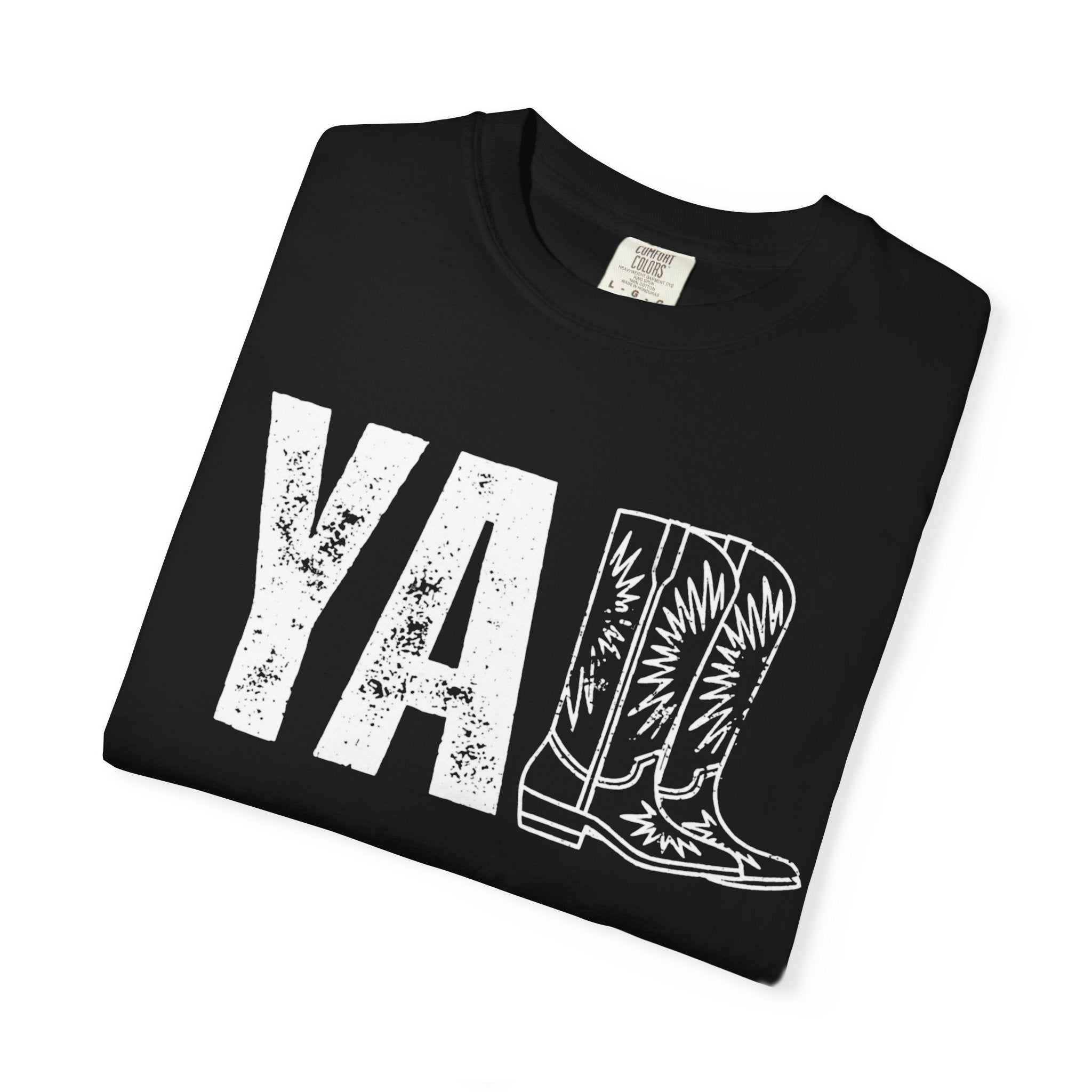 YA Boot Graphic T-Shirt — Distressed Cowboy Boots Tee
