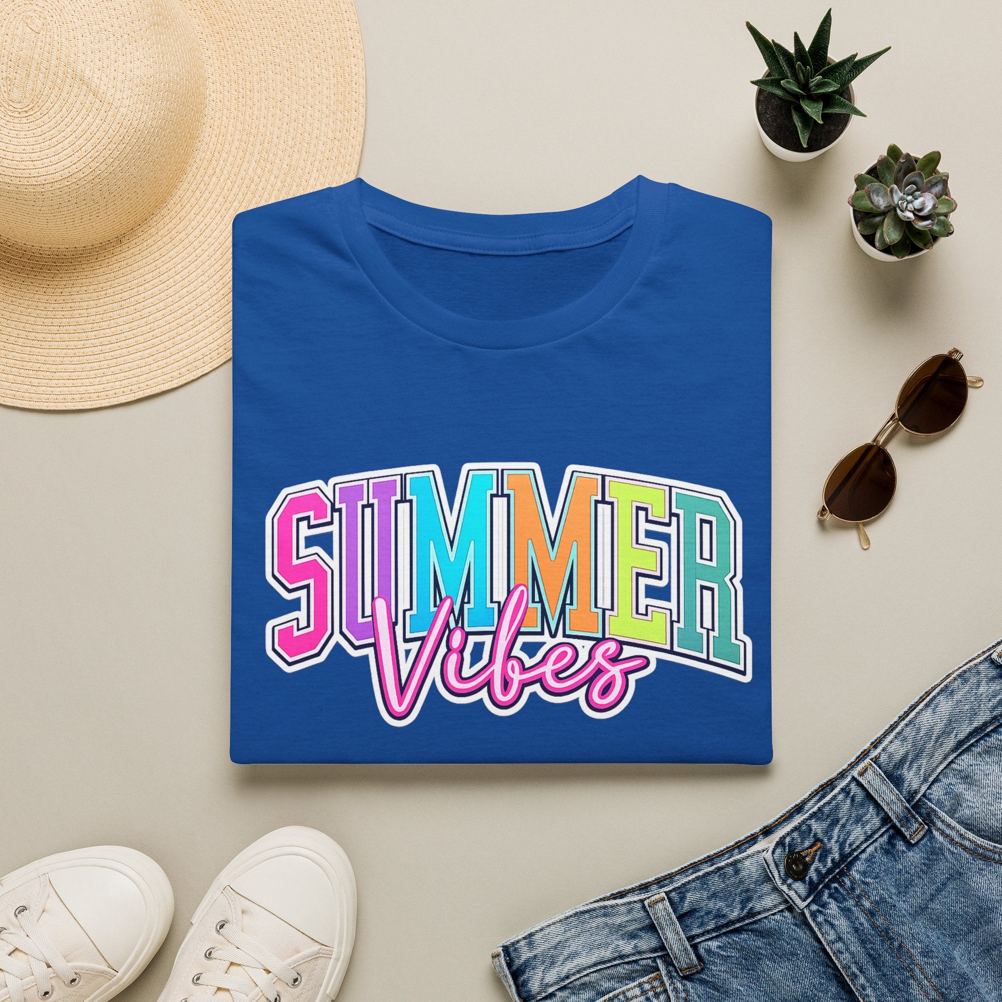 Summer Vibes T-Shirt — Colorful Retro Beach Graphic Tee