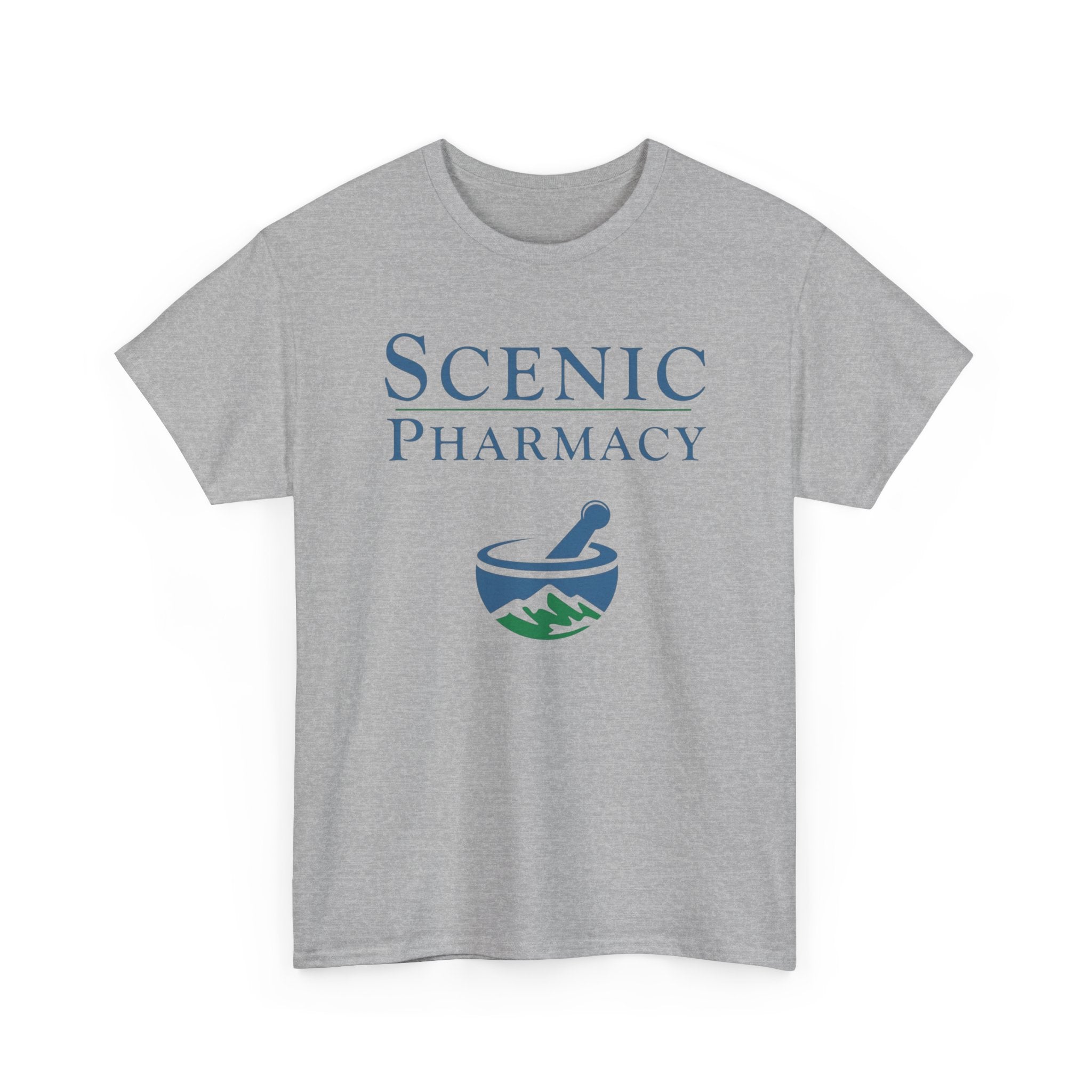 Scenic Pharmacy T-Shirt — Mountain Mortar & Pestle Graphic Tee