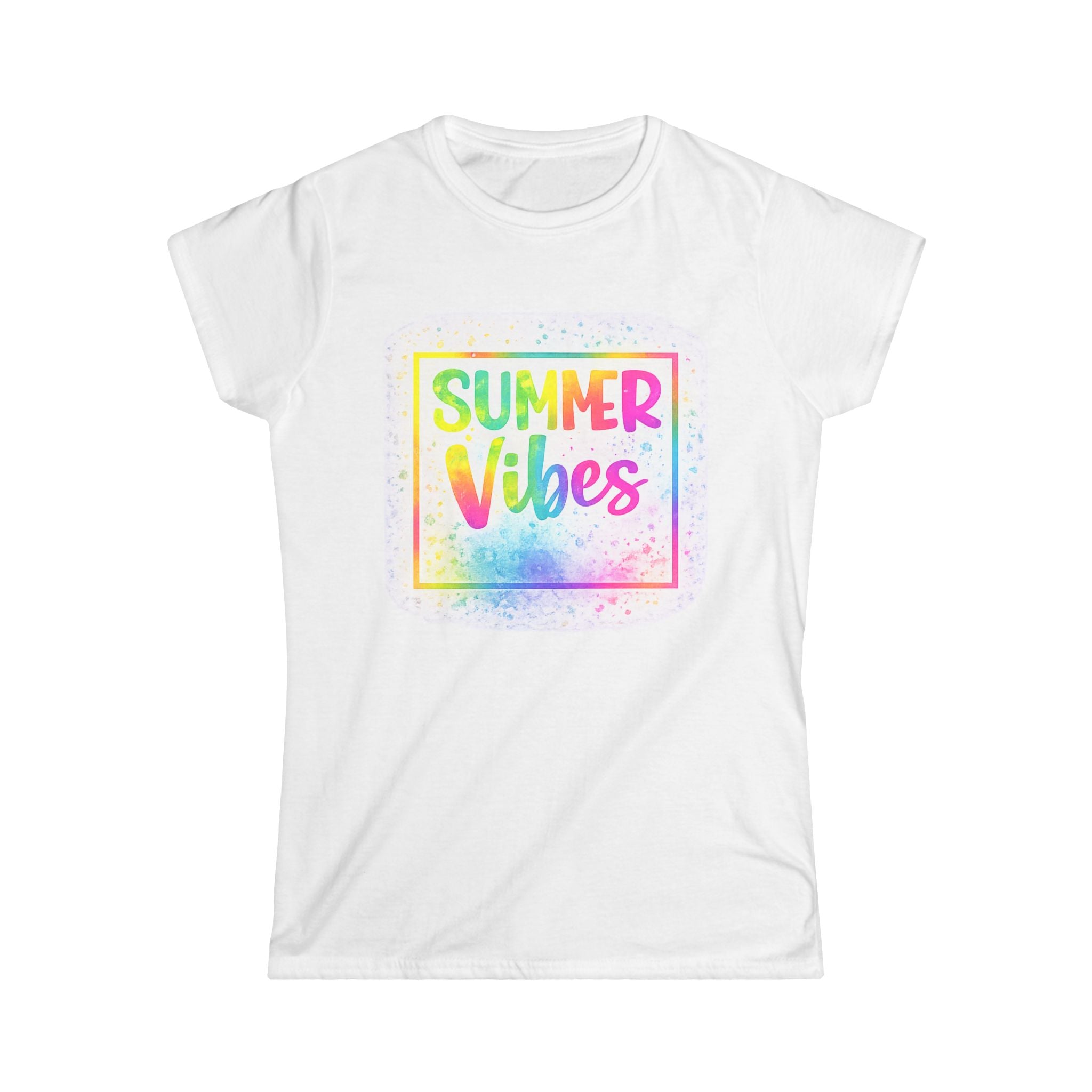 Summer Vibes Women's Tee — Colorful Rainbow Beach Shirt