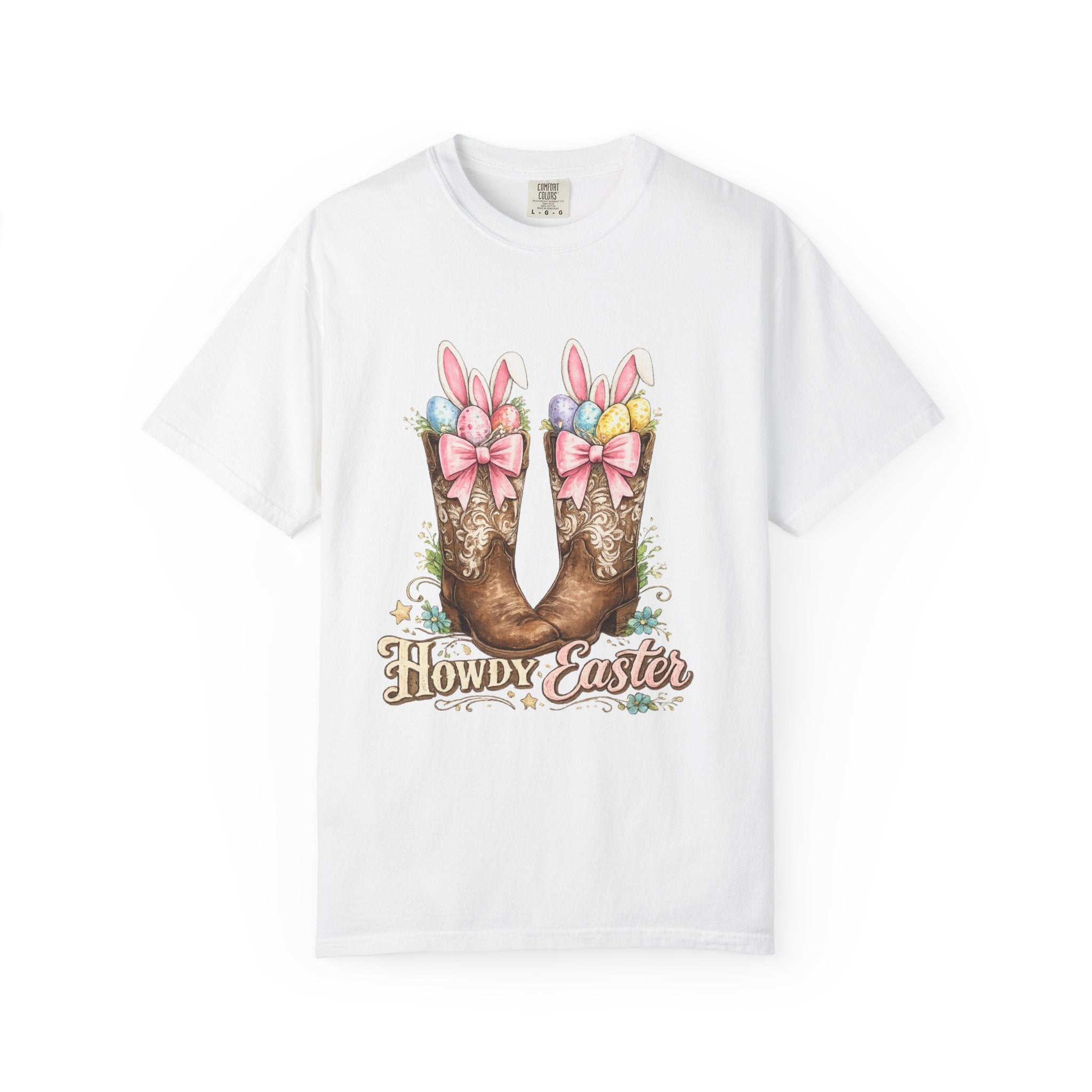 Howdy Easter Cowboy Boots T-Shirt — Western Easter Graphic Tee
