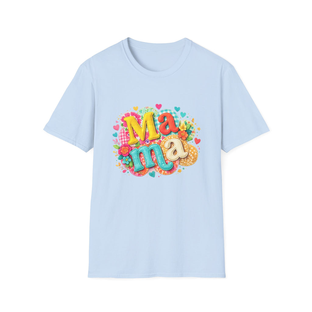 Mama Floral Graphic T‑Shirt — Colorful Heart & Flower Mother's Day Tee