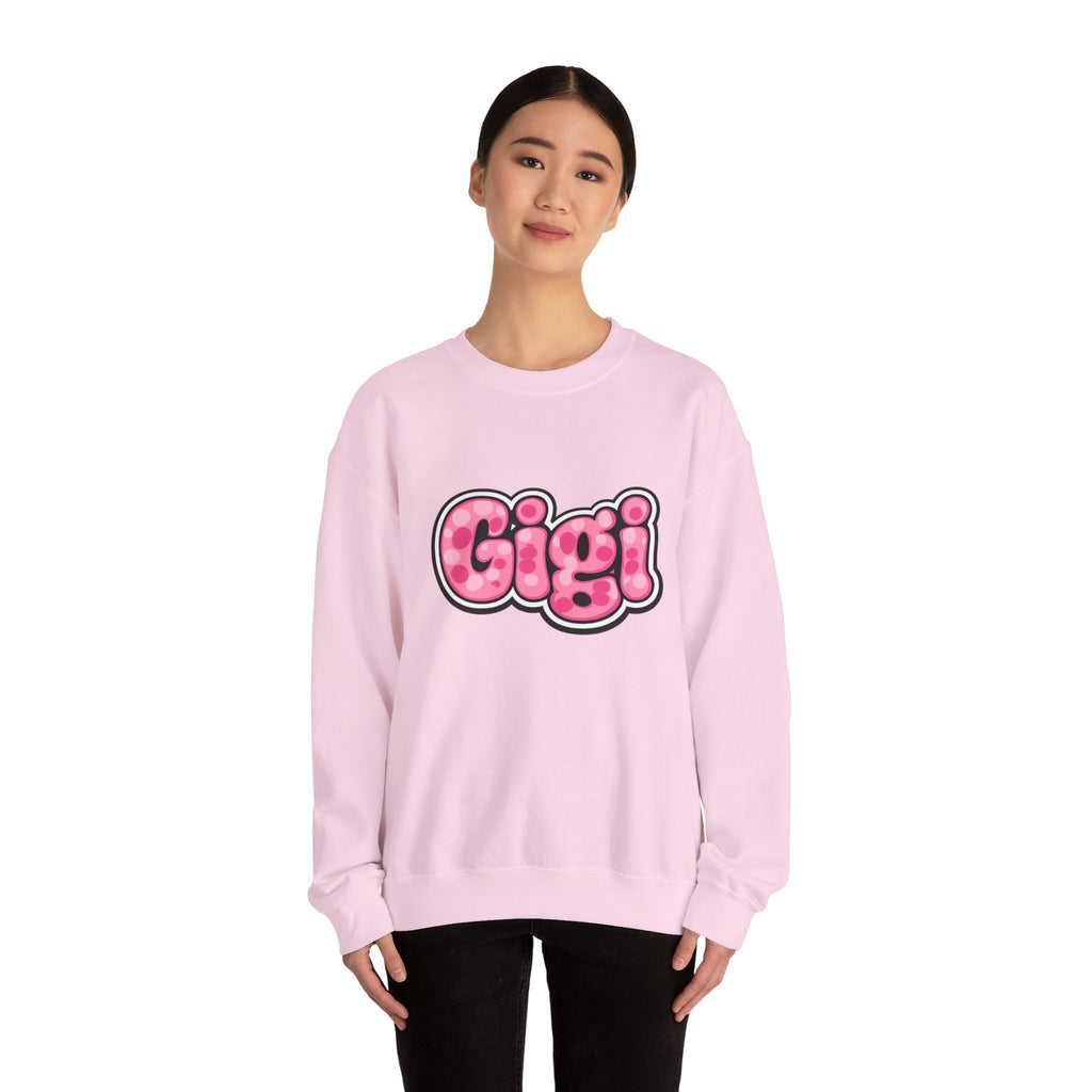 Gigi Pink Bubble Letter Crewneck Sweatshirt