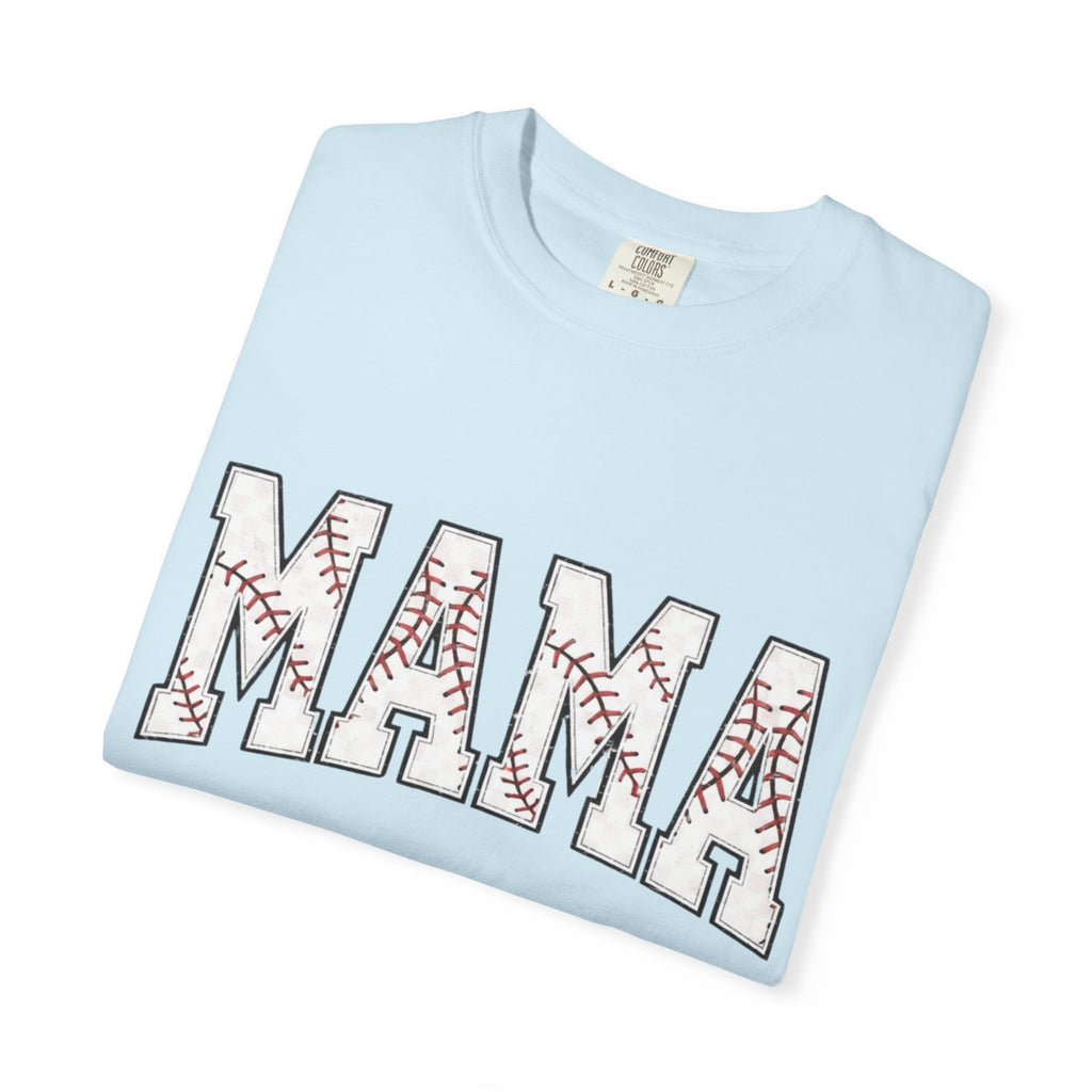 Mama Baseball Tee — 'MAMA' Stitched Baseball Mom T‑Shirt