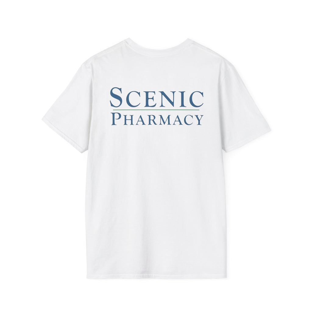 Scenic Pharmacy T-Shirt — Mountain Mortar & Pestle Logo Tee