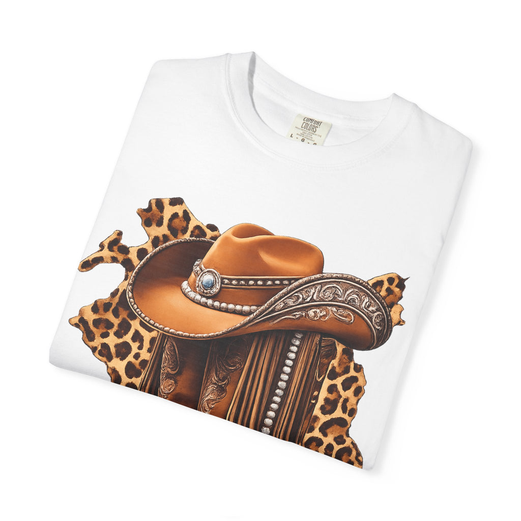 Cowgirl Boots & Hat T-Shirt — Western Leopard Graphic Tee
