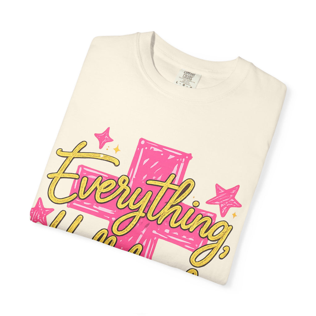 Everything, Hallelujah T-Shirt — Bright Pink Cross & Script Christian Tee