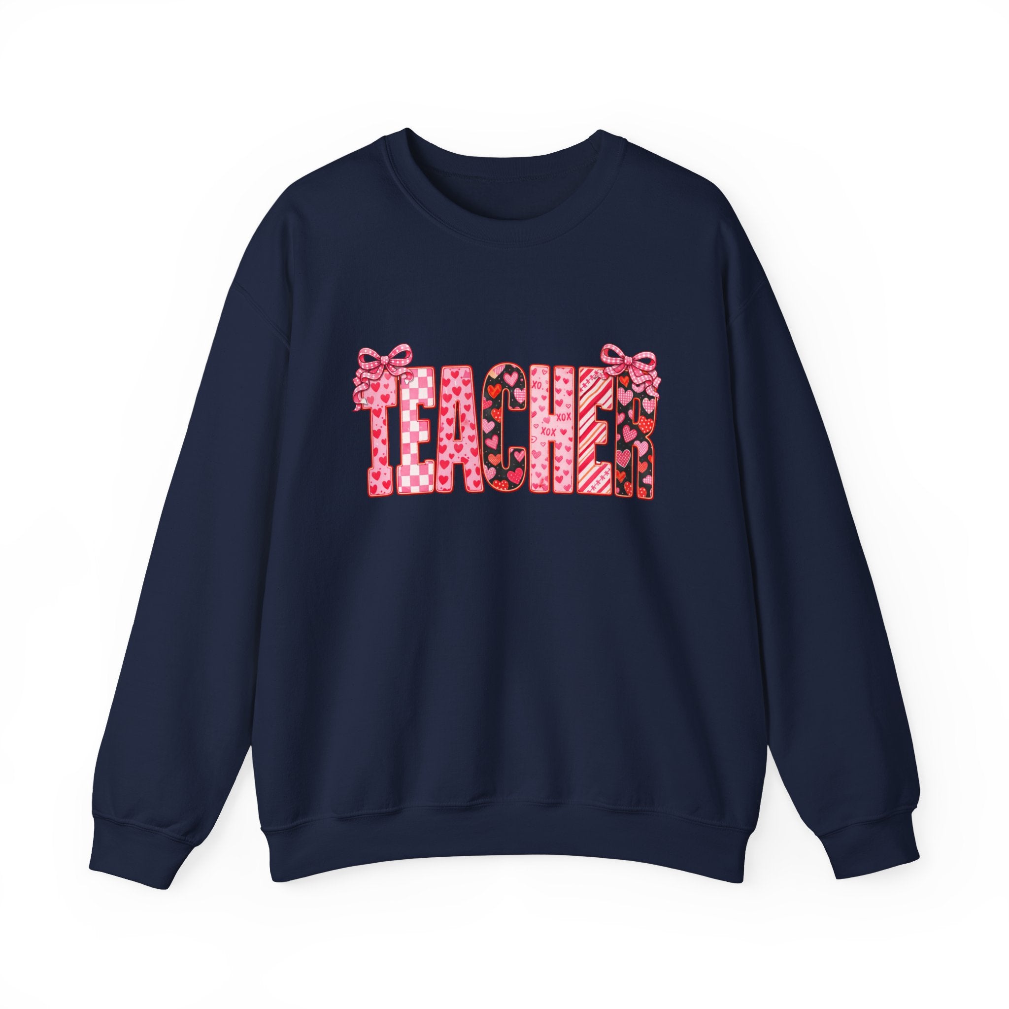 Teacher Leopard Heart Crewneck Sweatshirt