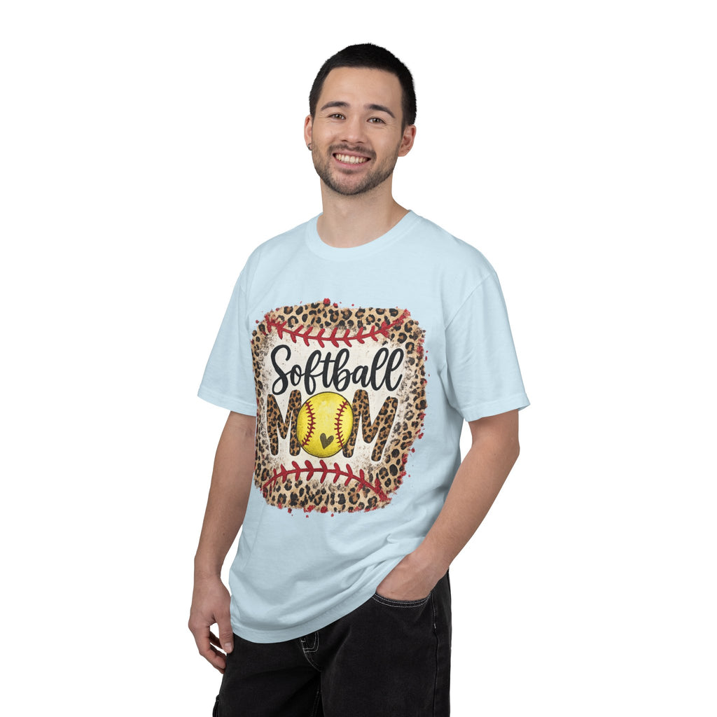 Softball Mom Leopard Graphic T-Shirt