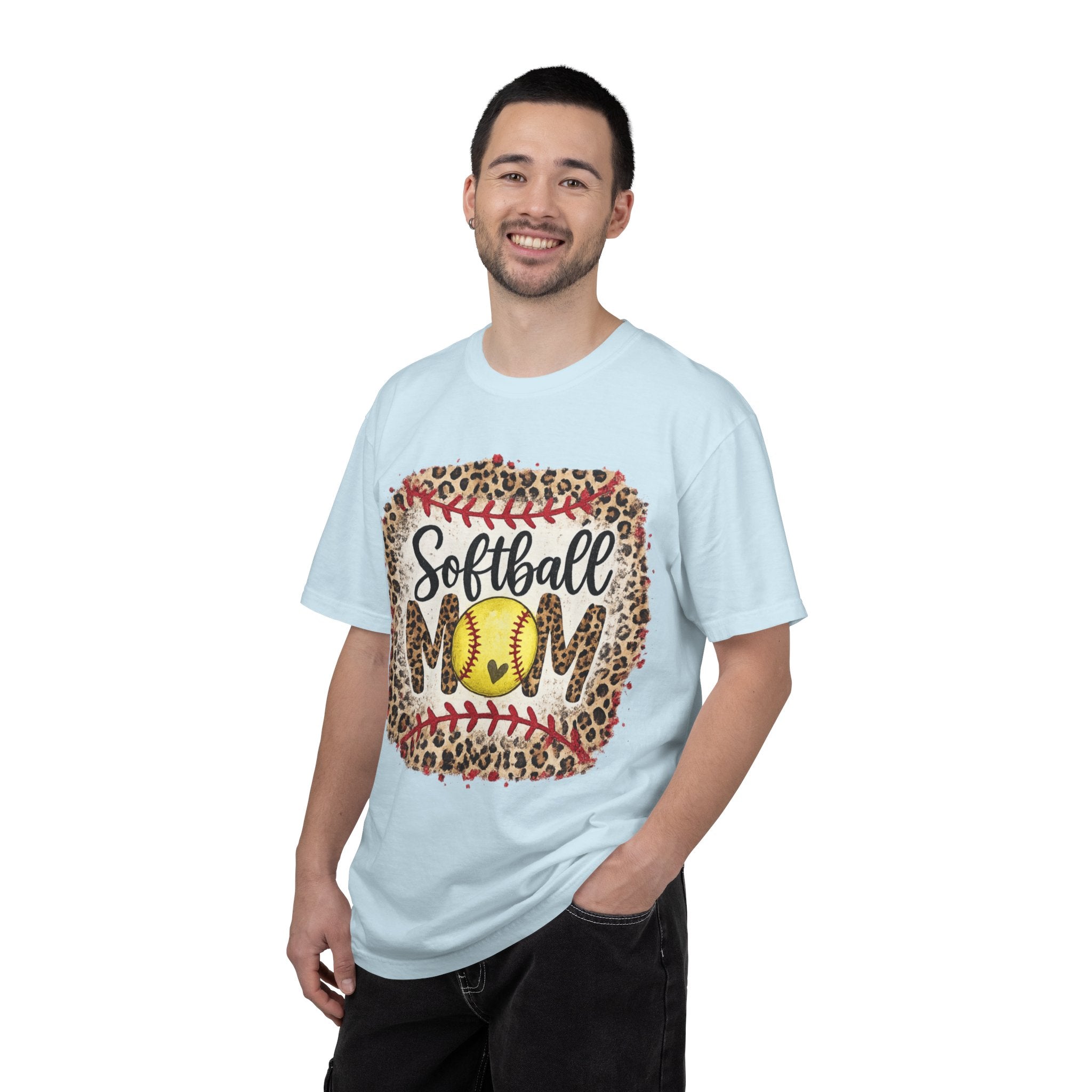 Softball Mom Leopard Graphic T-Shirt