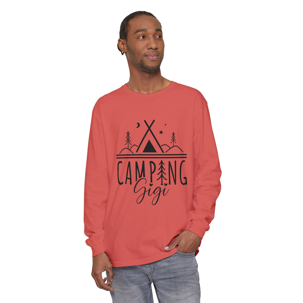 Camping Gigi Long Sleeve Tee — Graphic Camping Tent Shirt for Grandmothers