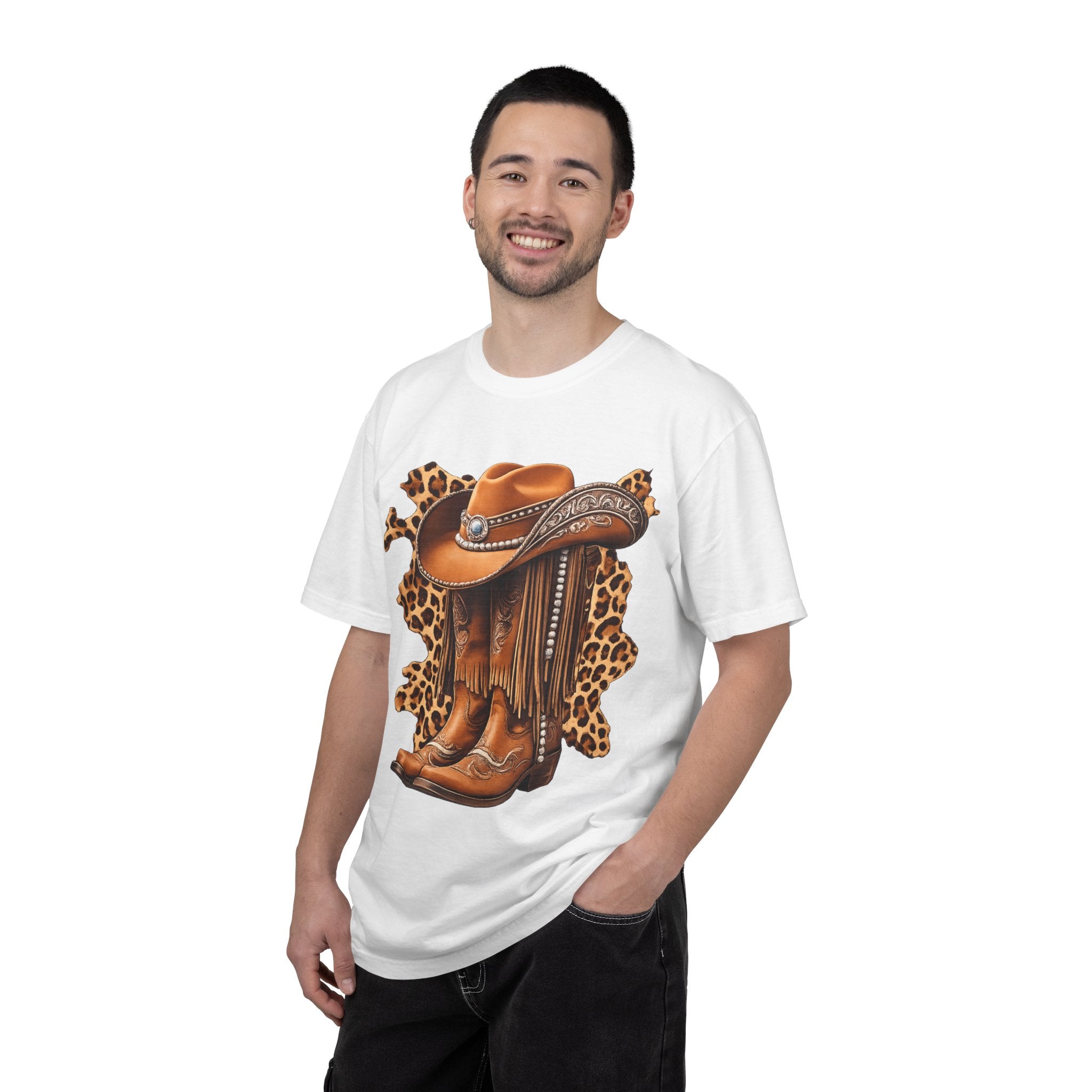Cowgirl Boots & Hat T-Shirt — Western Leopard Graphic Tee