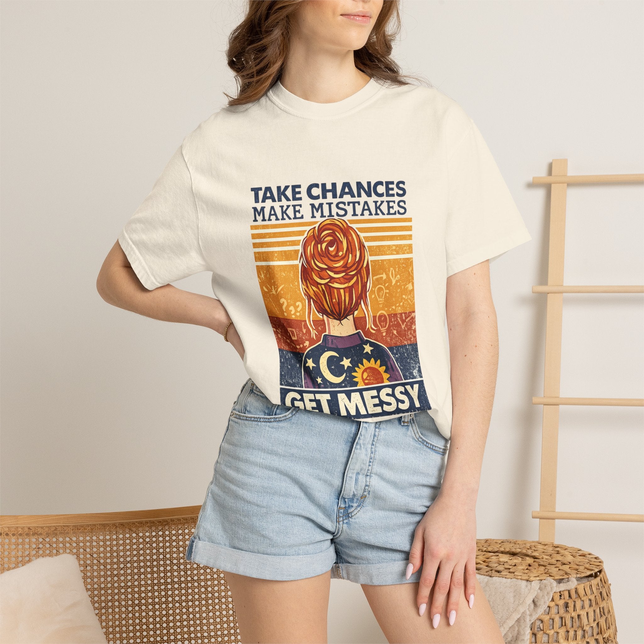 Get Messy Graphic T-Shirt — "Take Chances Make Mistakes" Inspirational Art Tee
