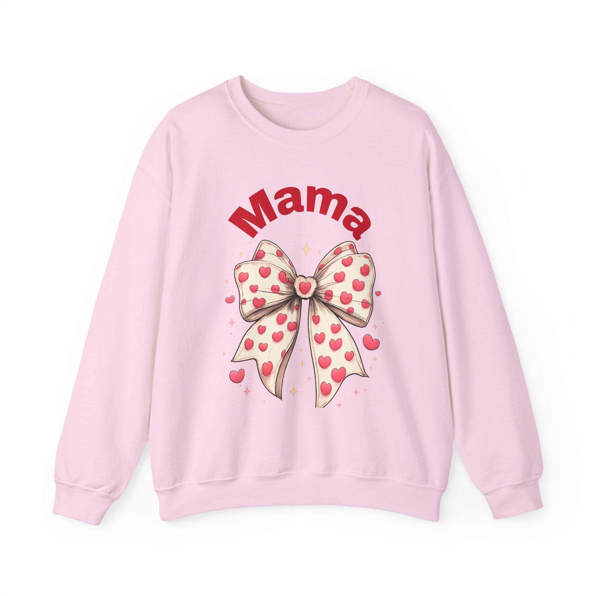 Mama Heart Bow Sweatshirt – Cute Valentine’s Day Mom Crewneck