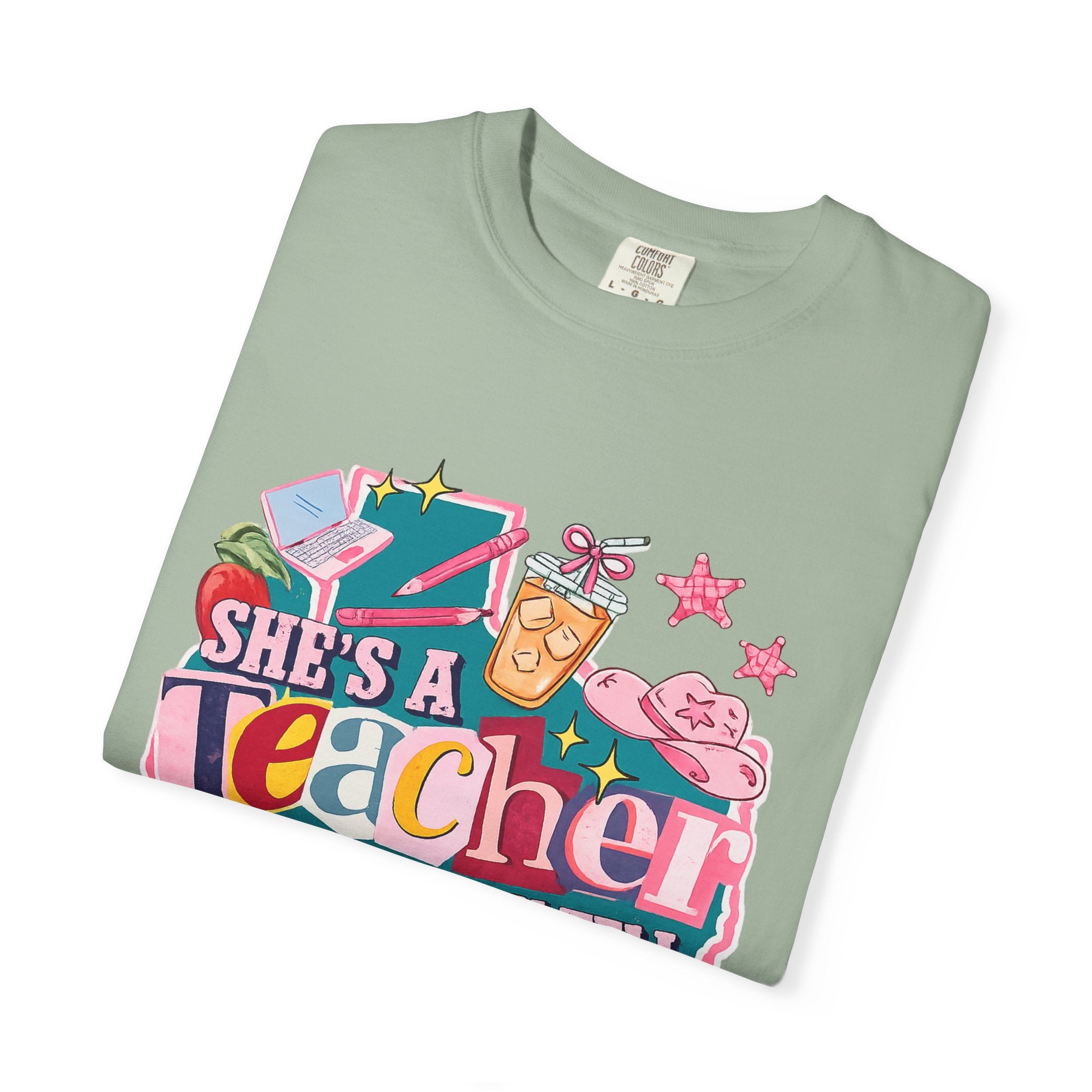 She's A Teacher I Can Tell T-Shirt — Cute Colorful Teacher Gift Tee