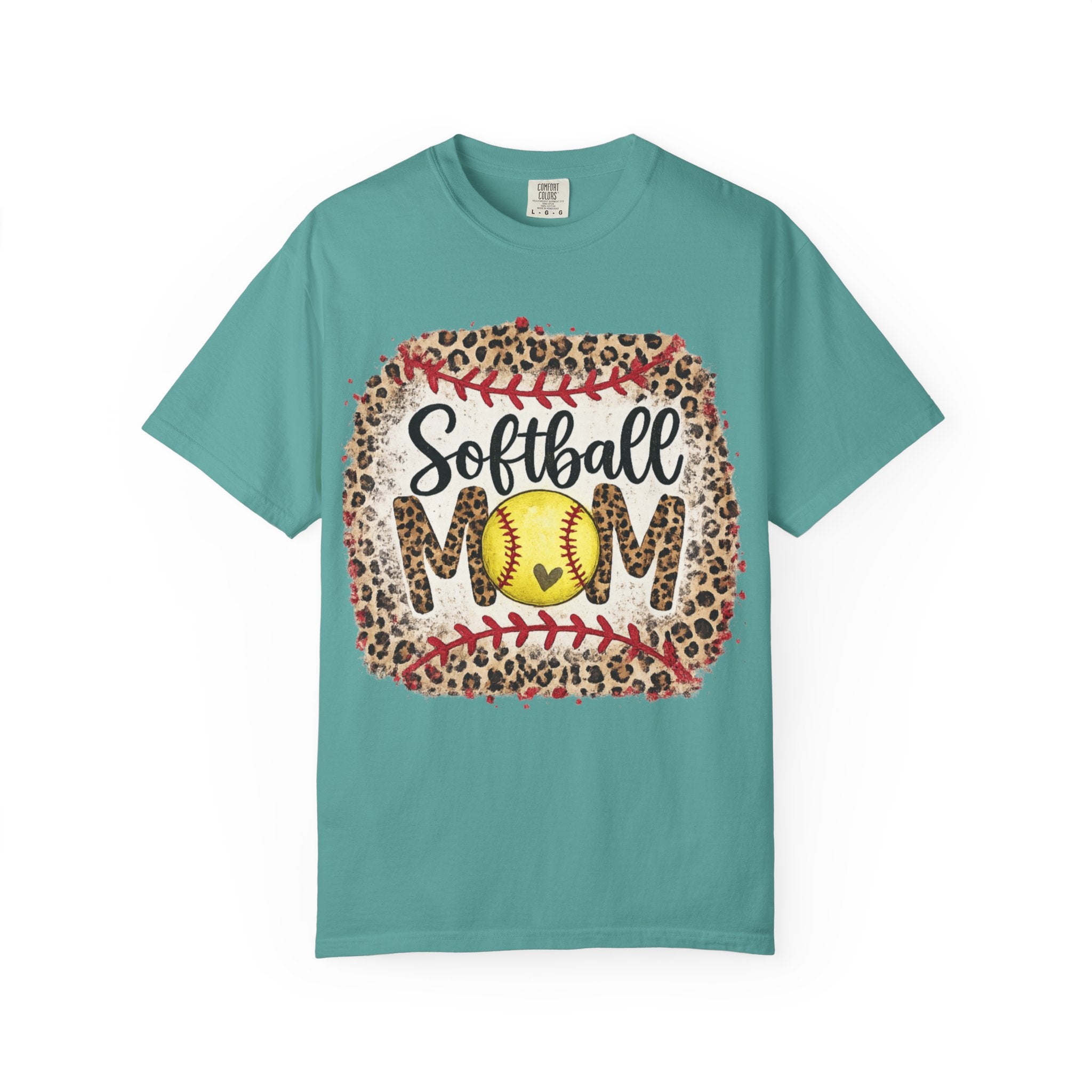 Softball Mom Leopard Graphic T-Shirt