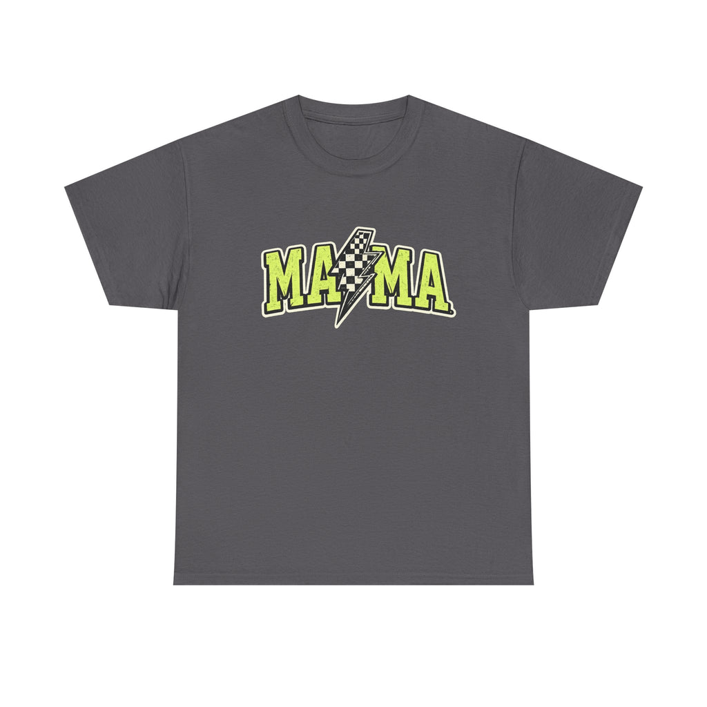 Mama Lightning Bolt Tee – Bold Neon Racing Mom T-Shirt