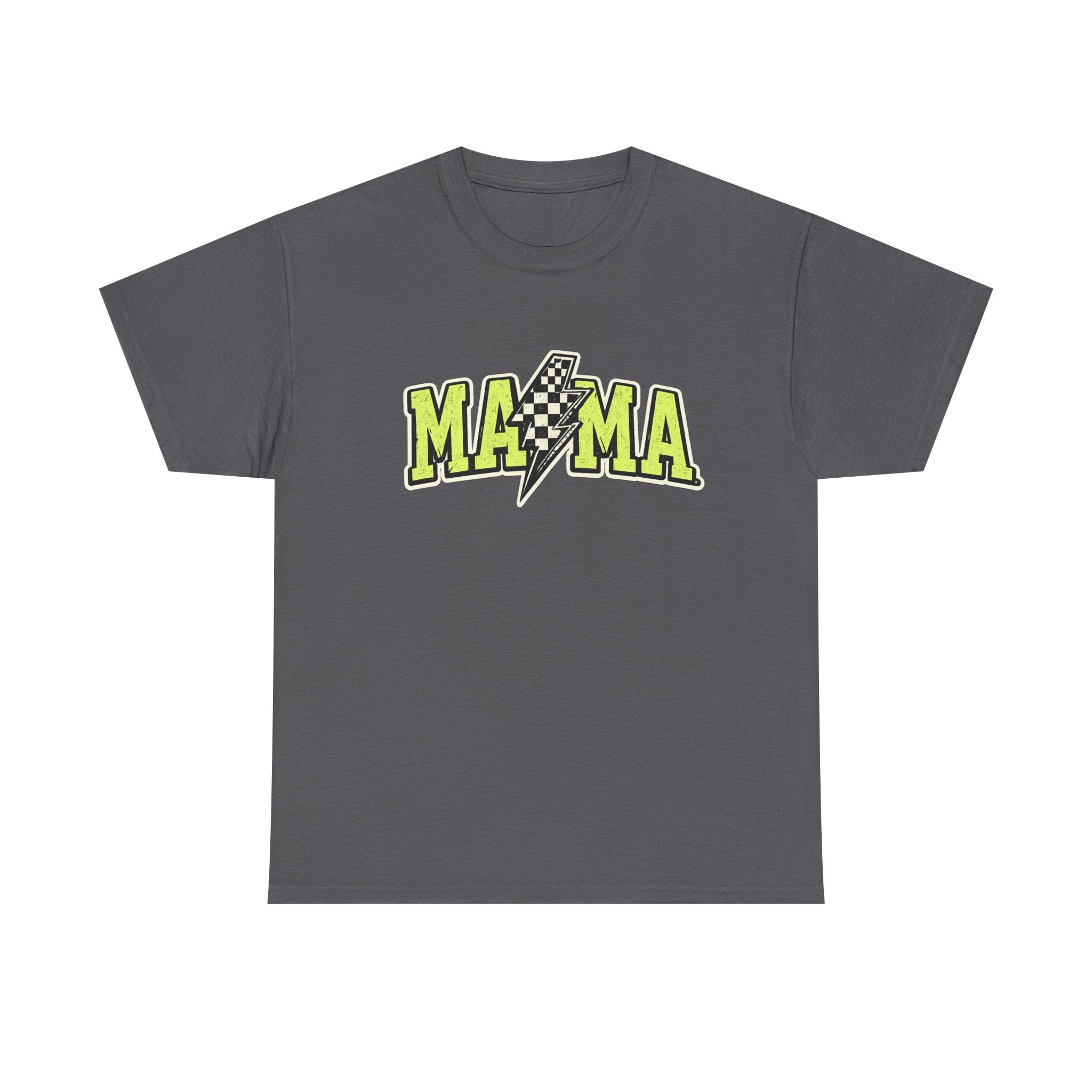 Mama Lightning Bolt Tee – Bold Neon Racing Mom T-Shirt