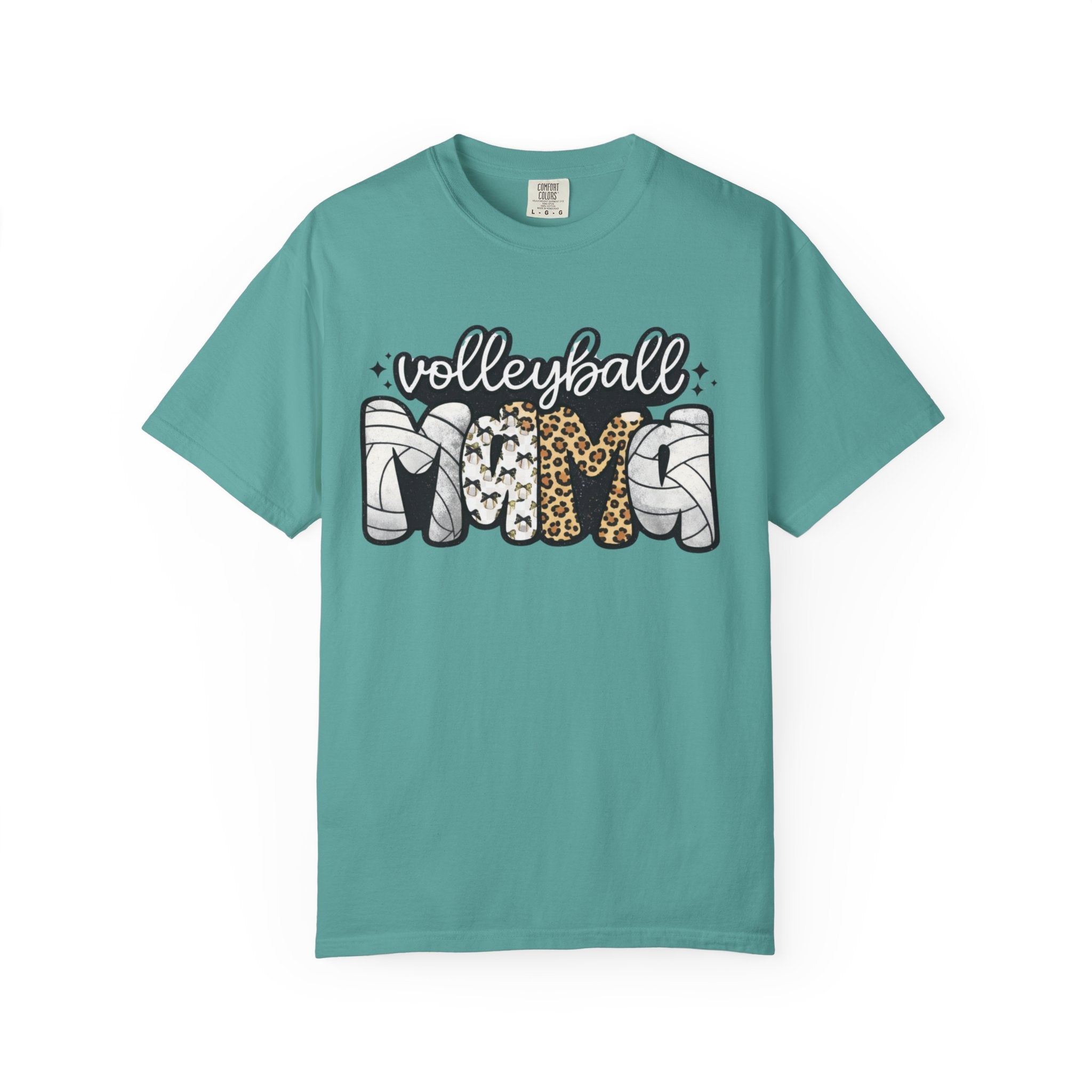 Volleyball Mom T-Shirt — Leopard & Ball Graphic Tee for Coaches & Fans