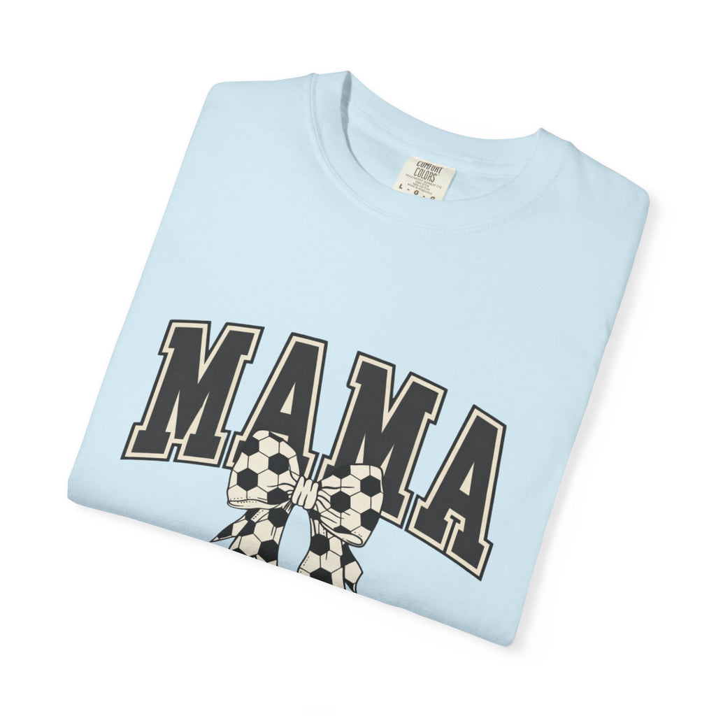 Mama Graphic T-Shirt — Retro Collegiate Letters with Polka Dot Bow