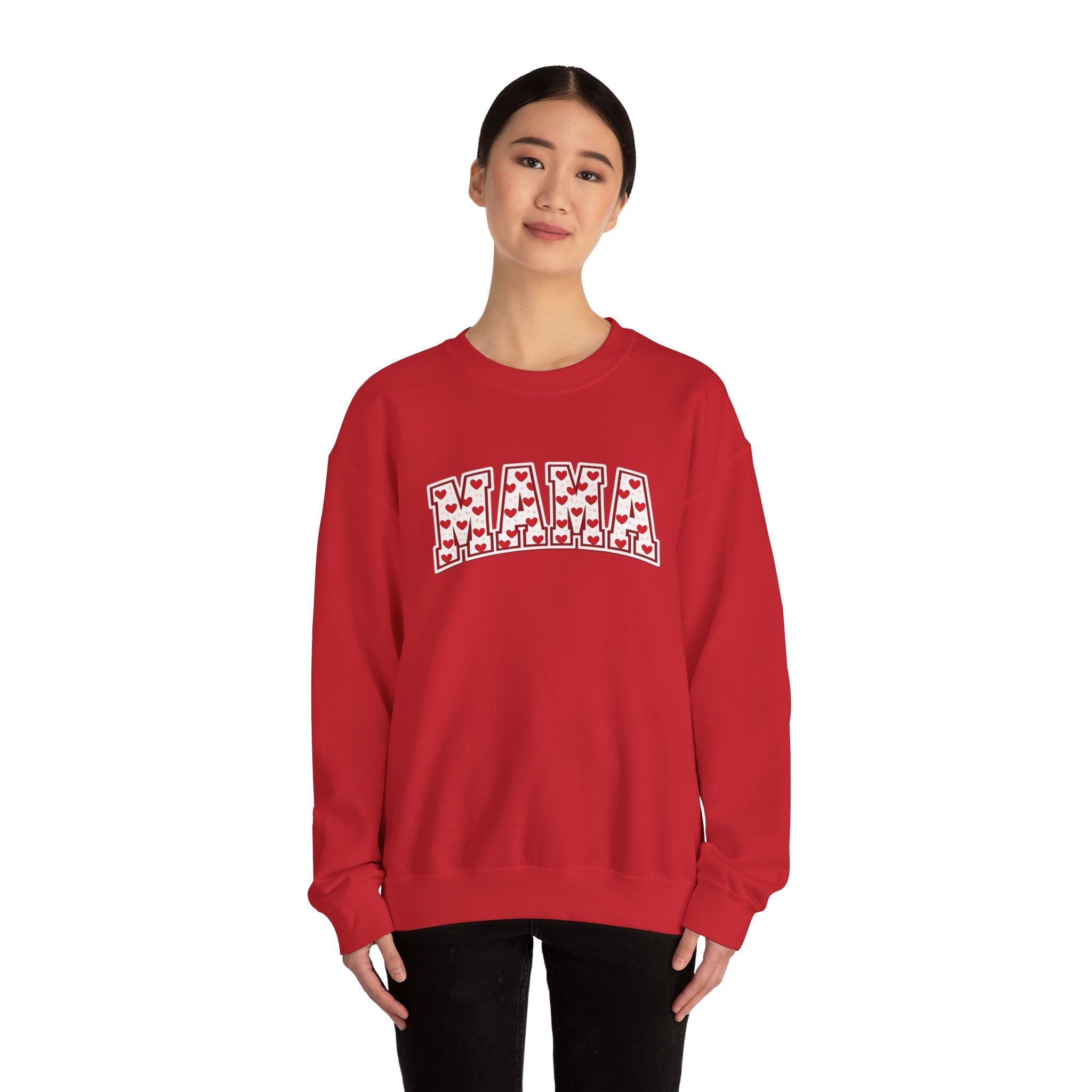 Mama Heart Pattern Sweatshirt — Women's Mother's Day Crewneck