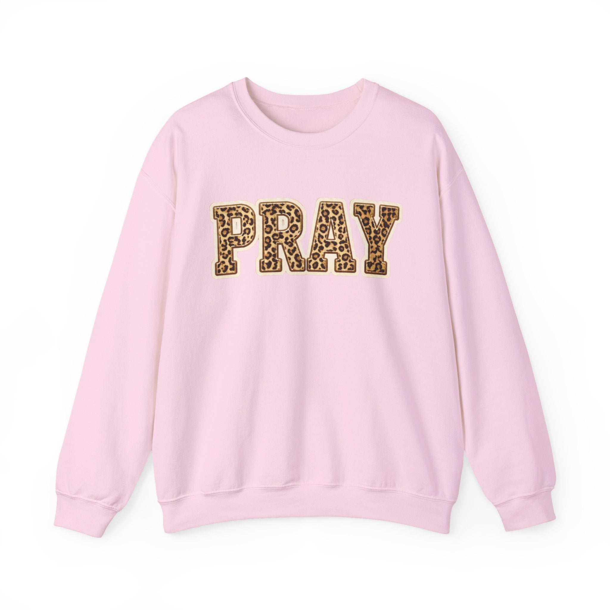 Pray Leopard Print Crewneck Sweatshirt
