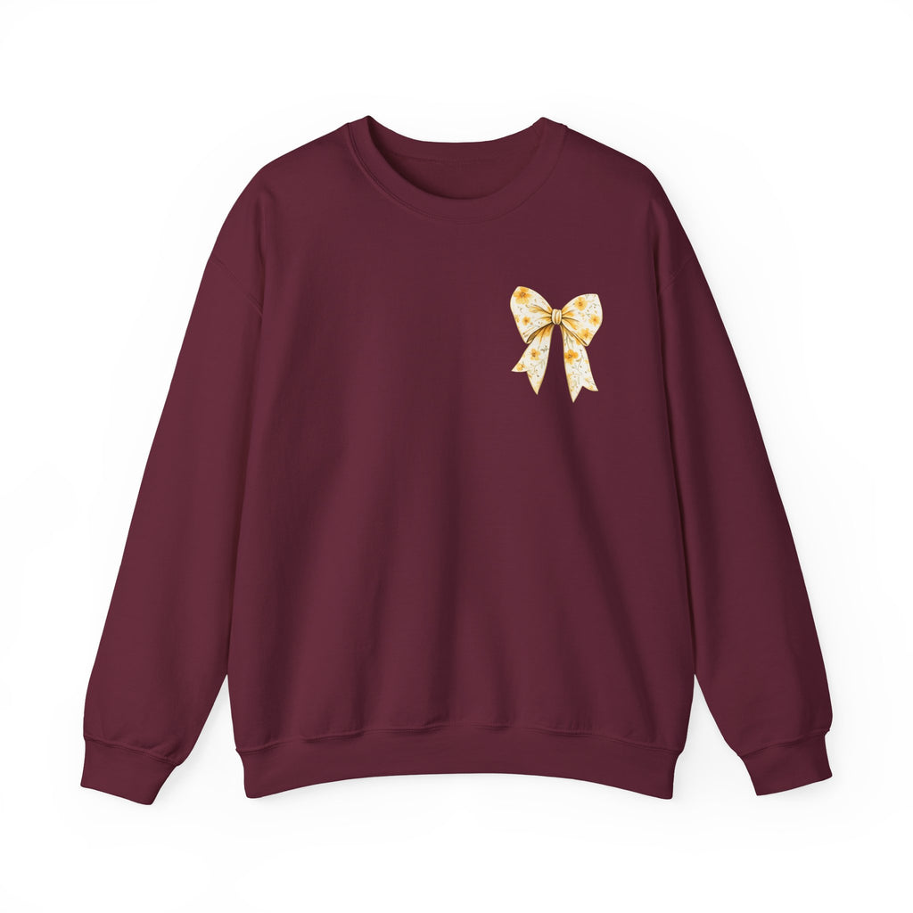 Crewneck Sweatshirt — “God Says You Are” Inspirational Bow Graphic
