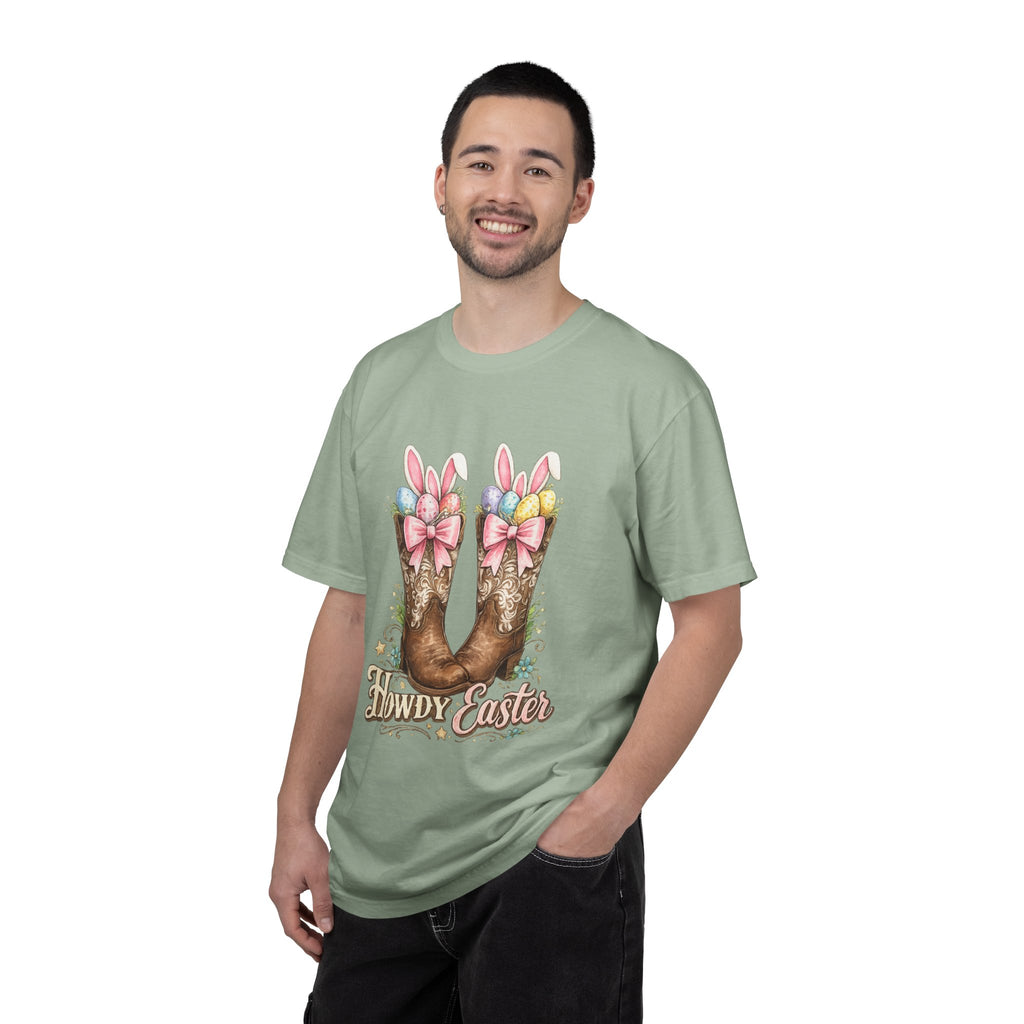 Howdy Easter Cowboy Boots T-Shirt — Western Easter Graphic Tee