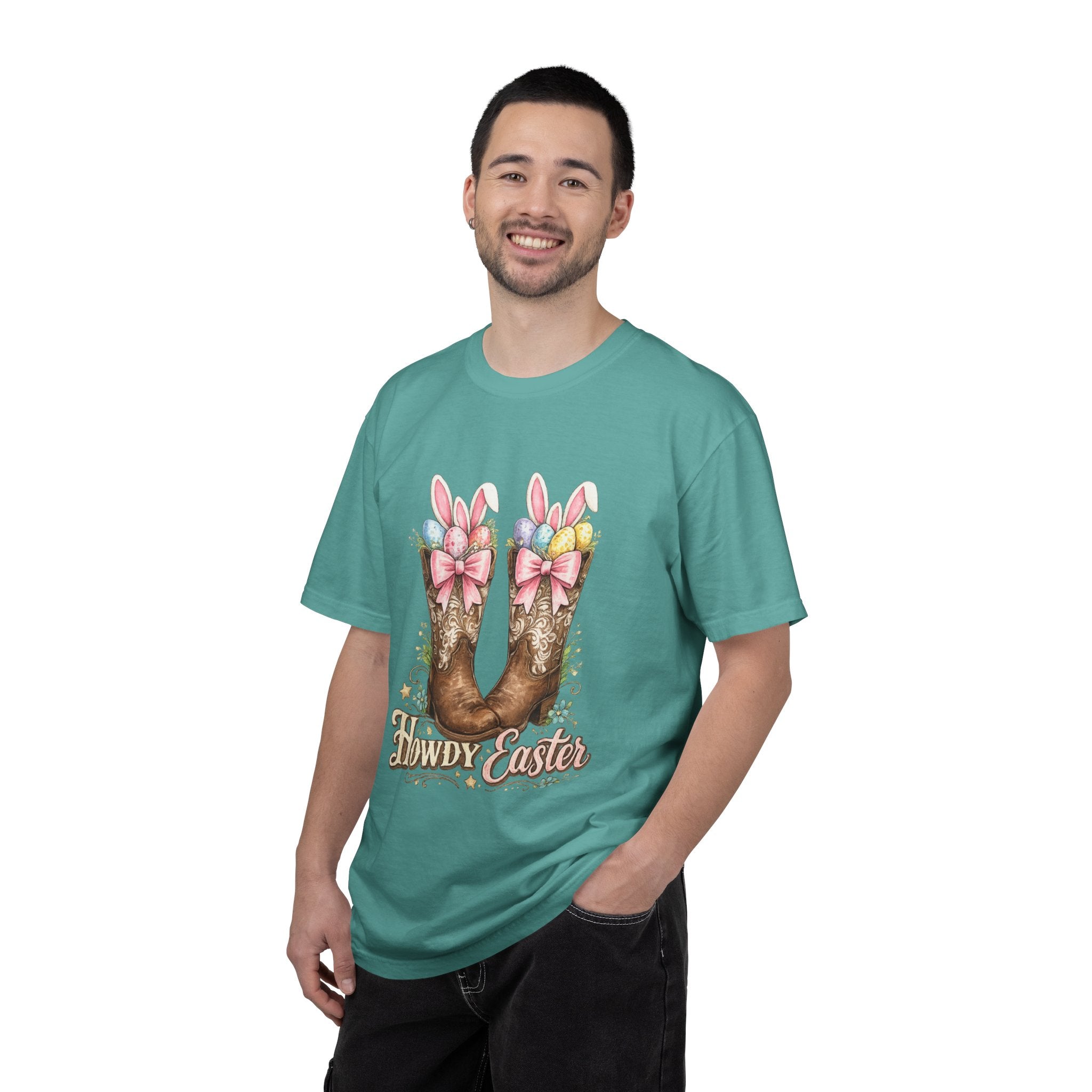 Howdy Easter Cowboy Boots T-Shirt — Western Easter Graphic Tee