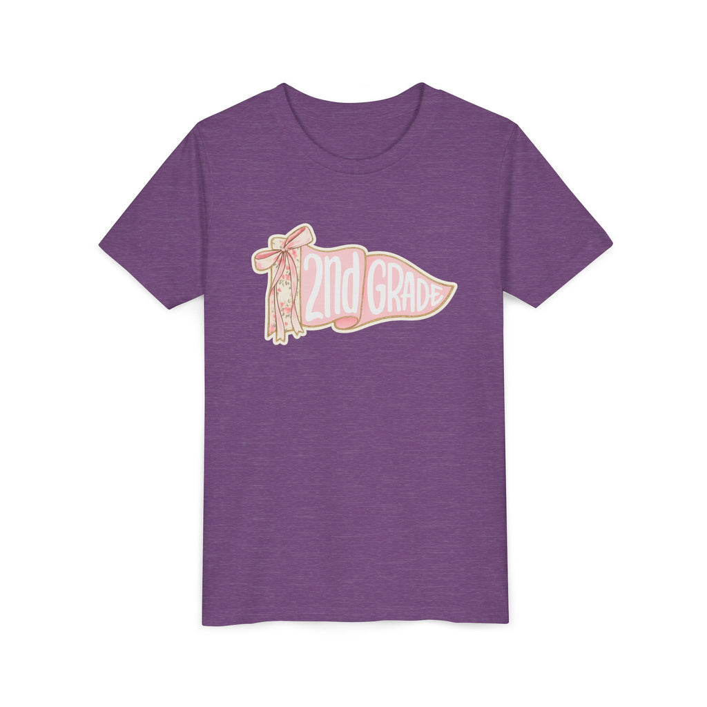 2nd Grade Pennant Kids T‑Shirt — Cute Pink Back-to-School Tee for Girls