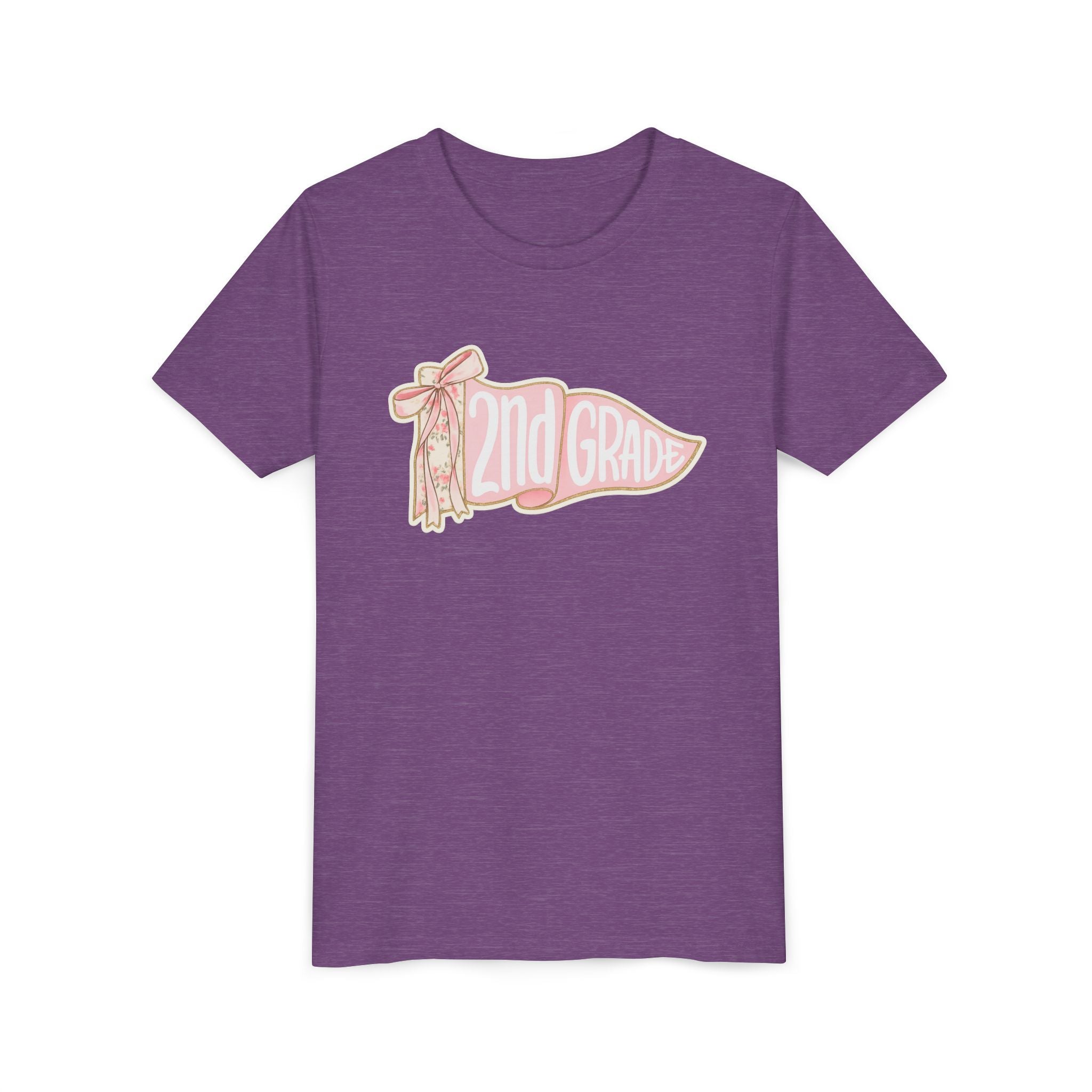 2nd Grade Pennant Kids T‑Shirt — Cute Pink Back-to-School Tee for Girls