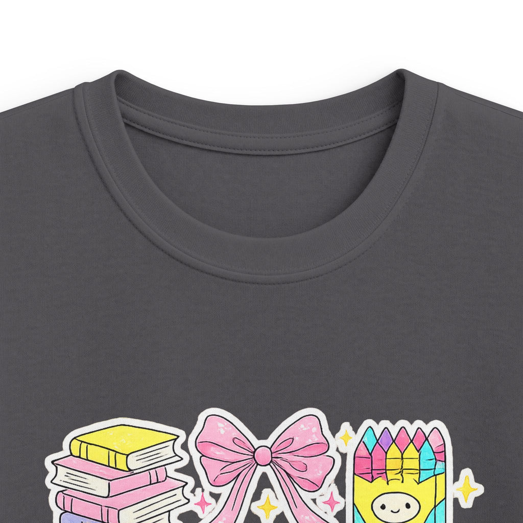 Kids Tee — Cute Pastel School Icons Design with Name "Aurora"