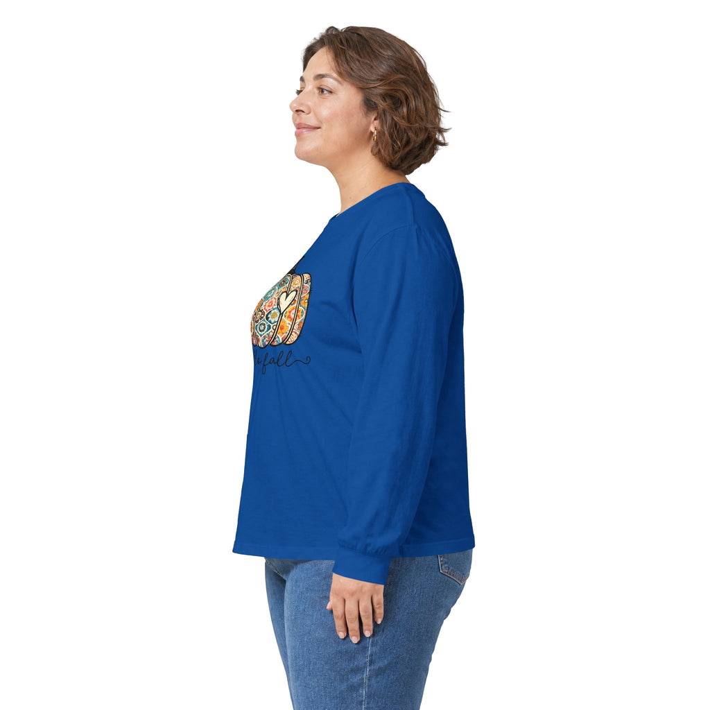 Hello Fall Pumpkin Long Sleeve Tee