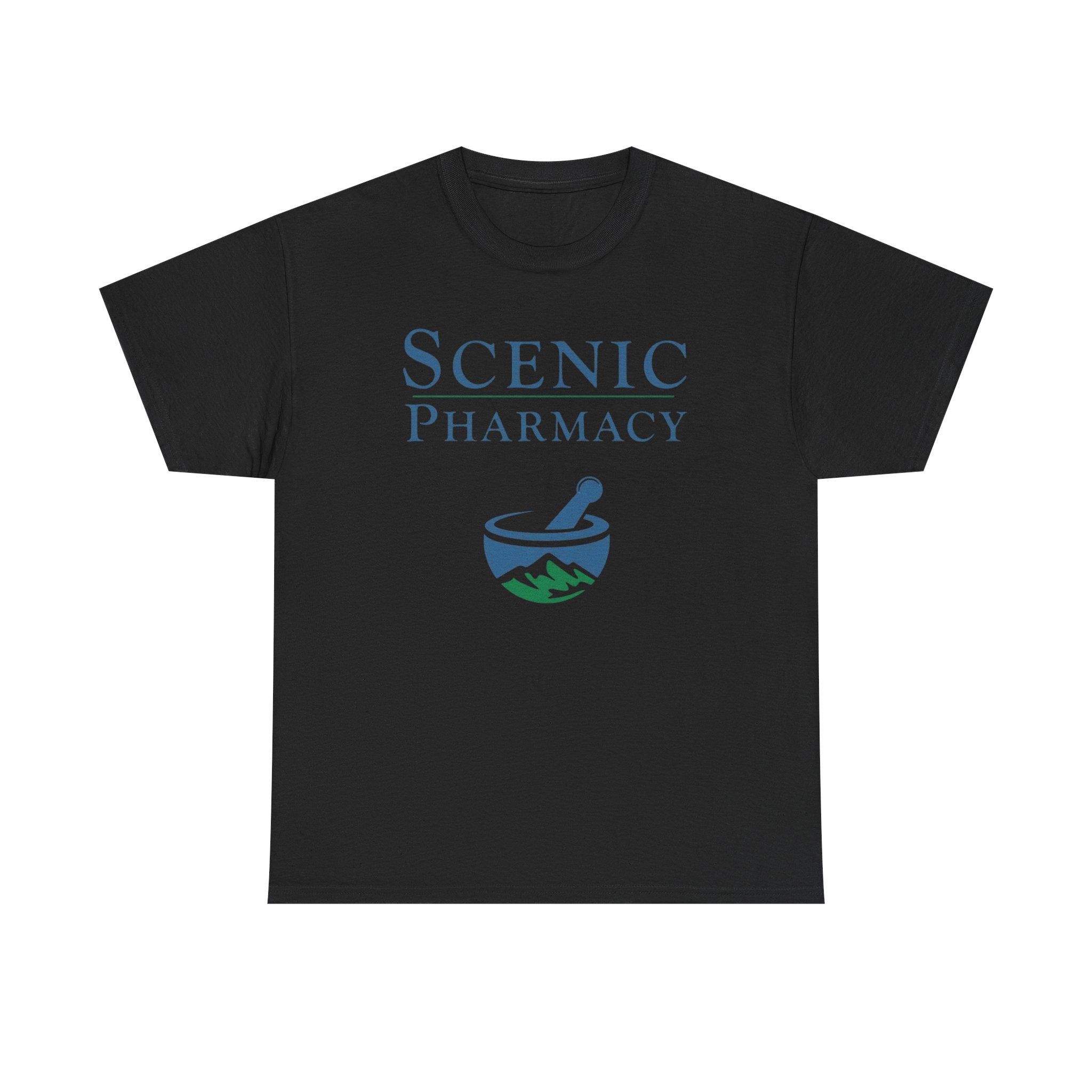 Scenic Pharmacy T-Shirt — Mountain Mortar & Pestle Graphic Tee
