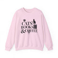 Cats, Books & Coffee Sweatshirt - Cozy Cat Lover Crewneck