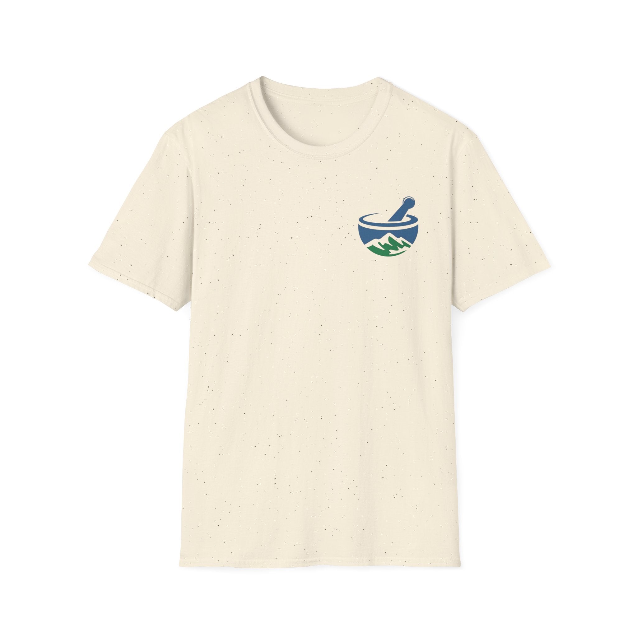 Scenic Pharmacy T-Shirt — Mountain Mortar & Pestle Logo Tee