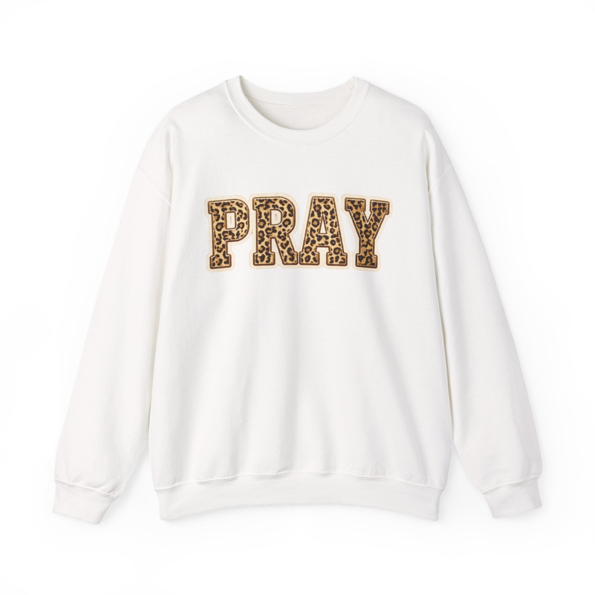 Pray Leopard Print Crewneck Sweatshirt