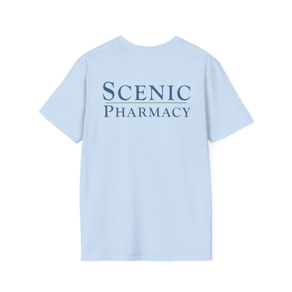 Scenic Pharmacy T-Shirt — Mountain Mortar & Pestle Logo Tee