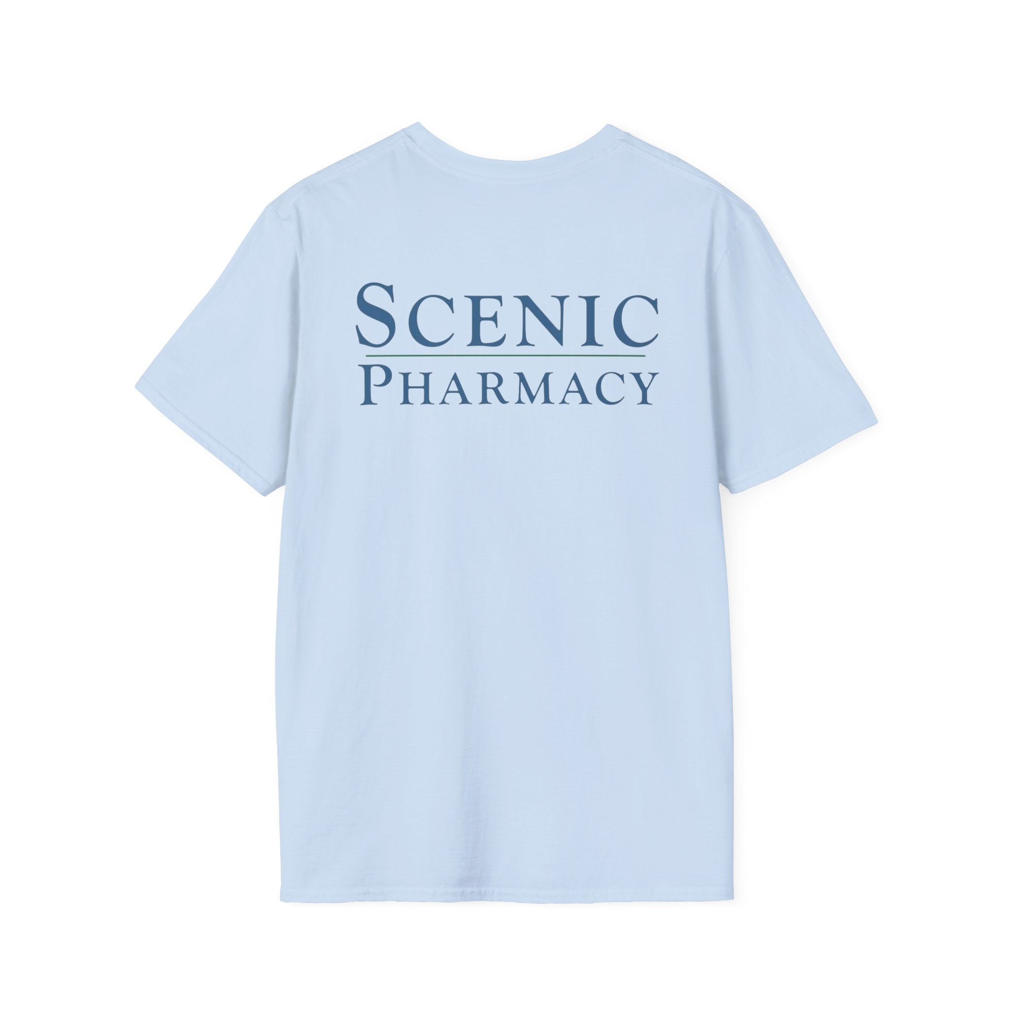 Scenic Pharmacy T-Shirt — Mountain Mortar & Pestle Logo Tee