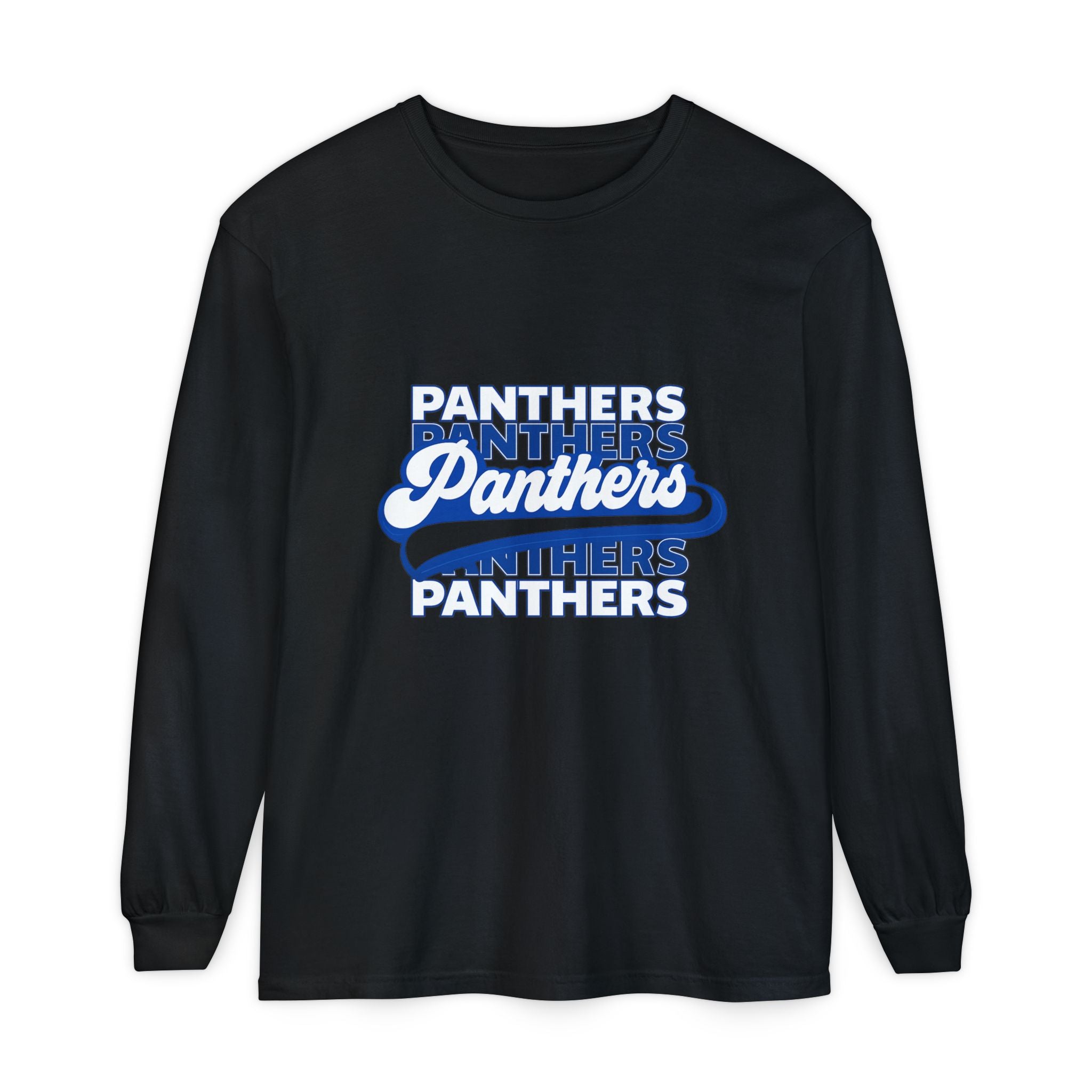 Panthers Retro Script Long Sleeve Tee
