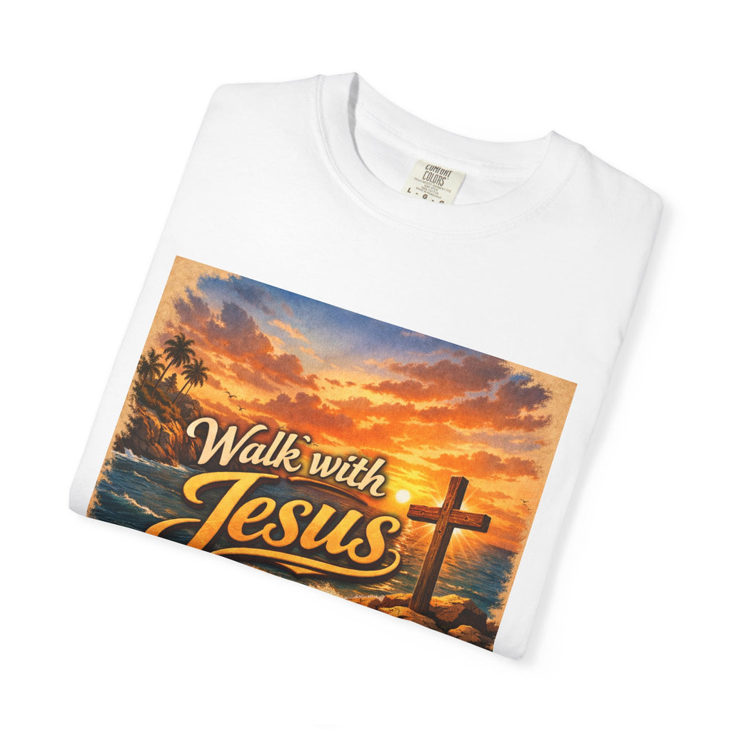 Walk With Jesus T-Shirt — Sunset Cross Christian Tee
