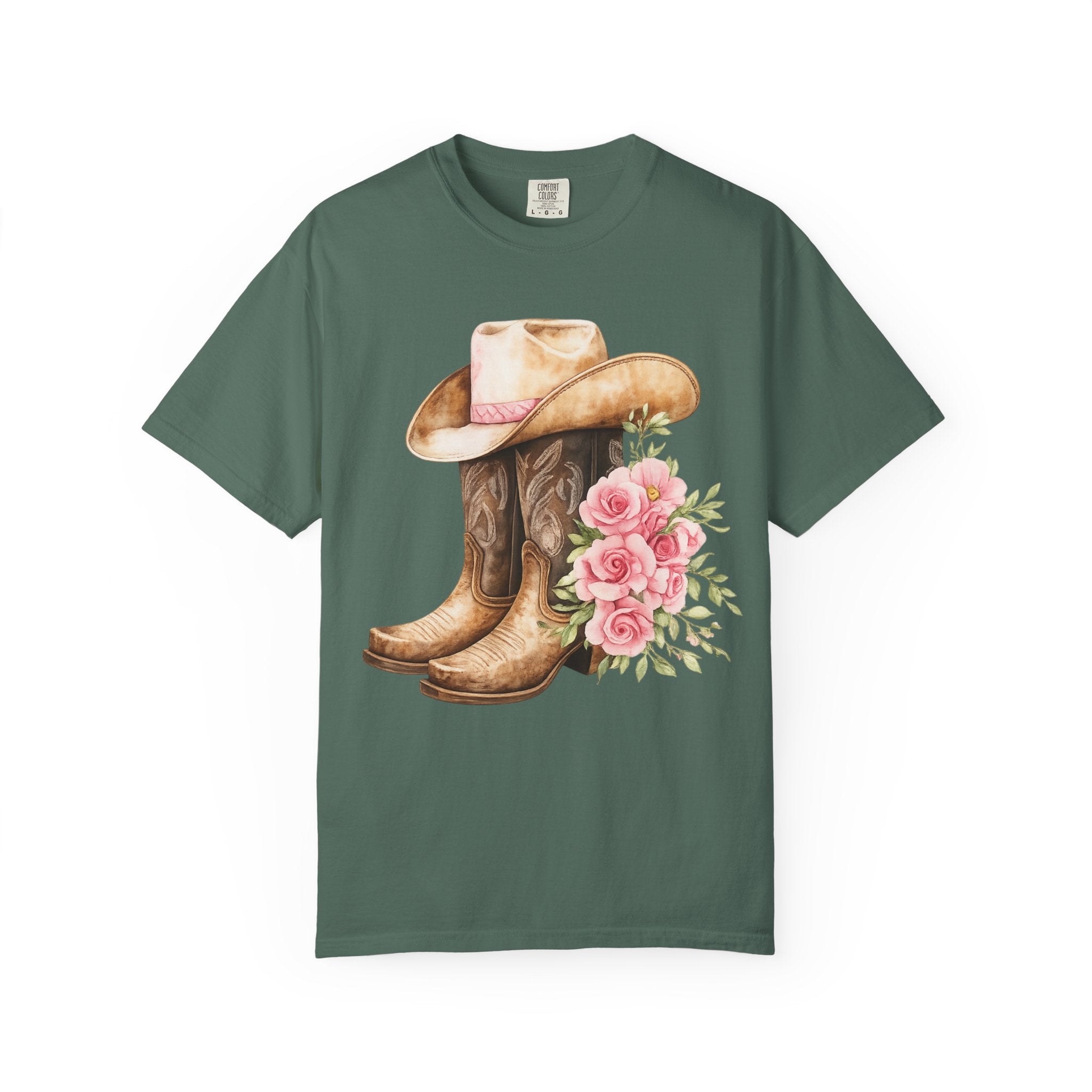 Cowboy Boots & Hat Floral T-Shirt — Western Country Floral Tee