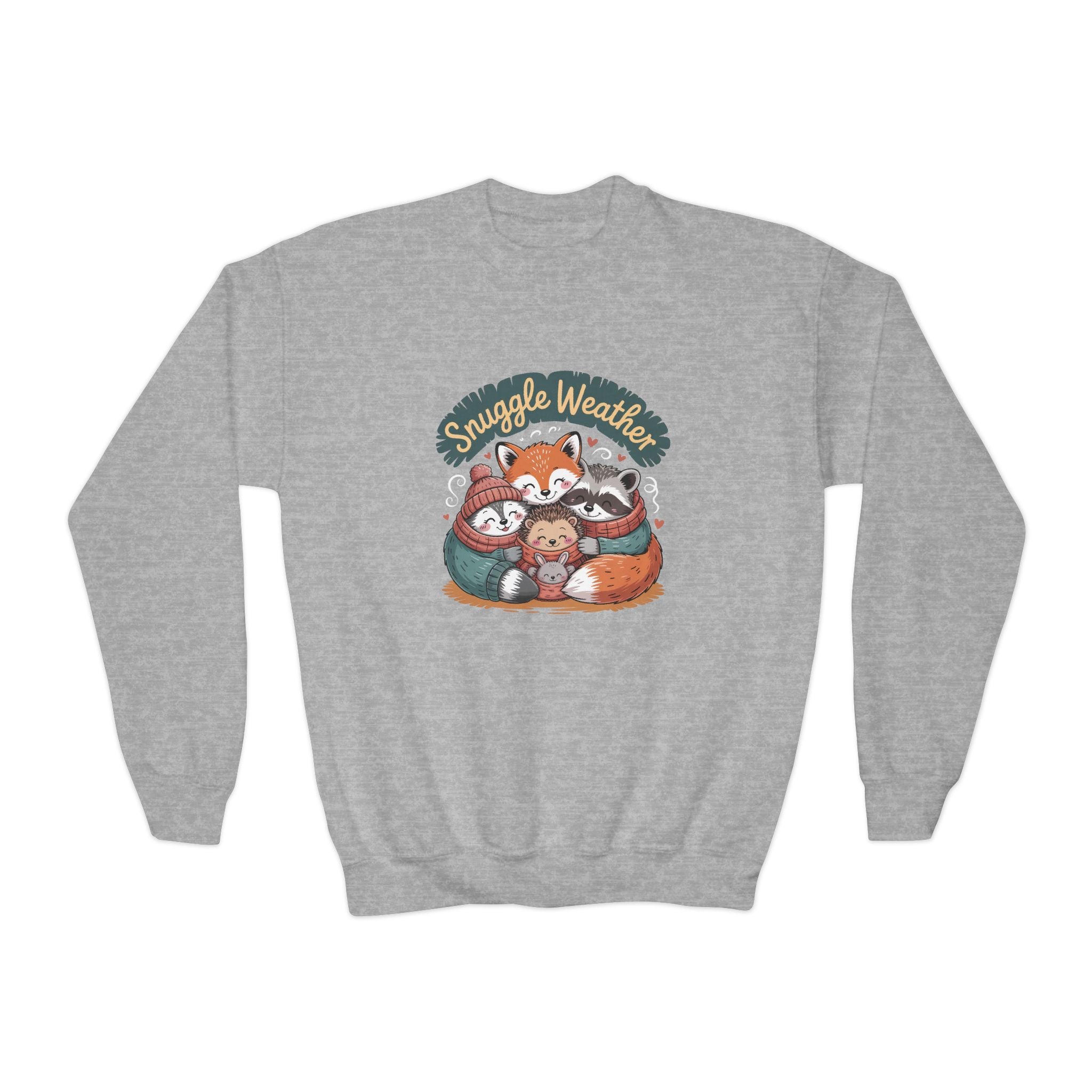 Youth Sweatshirt — "Snuggle Weather" Forest Animal Crewneck
