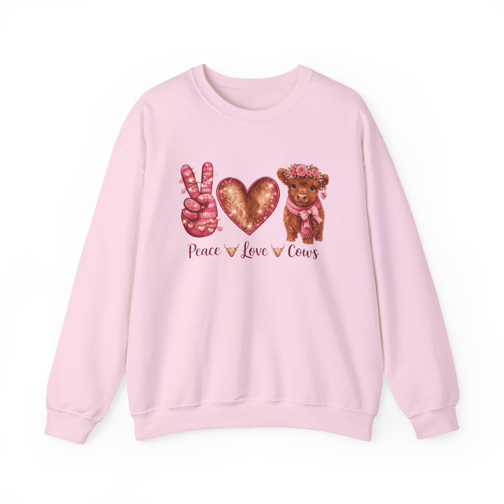 Peace Love Cows Crewneck Sweatshirt — Cute Cow Graphic Pullover