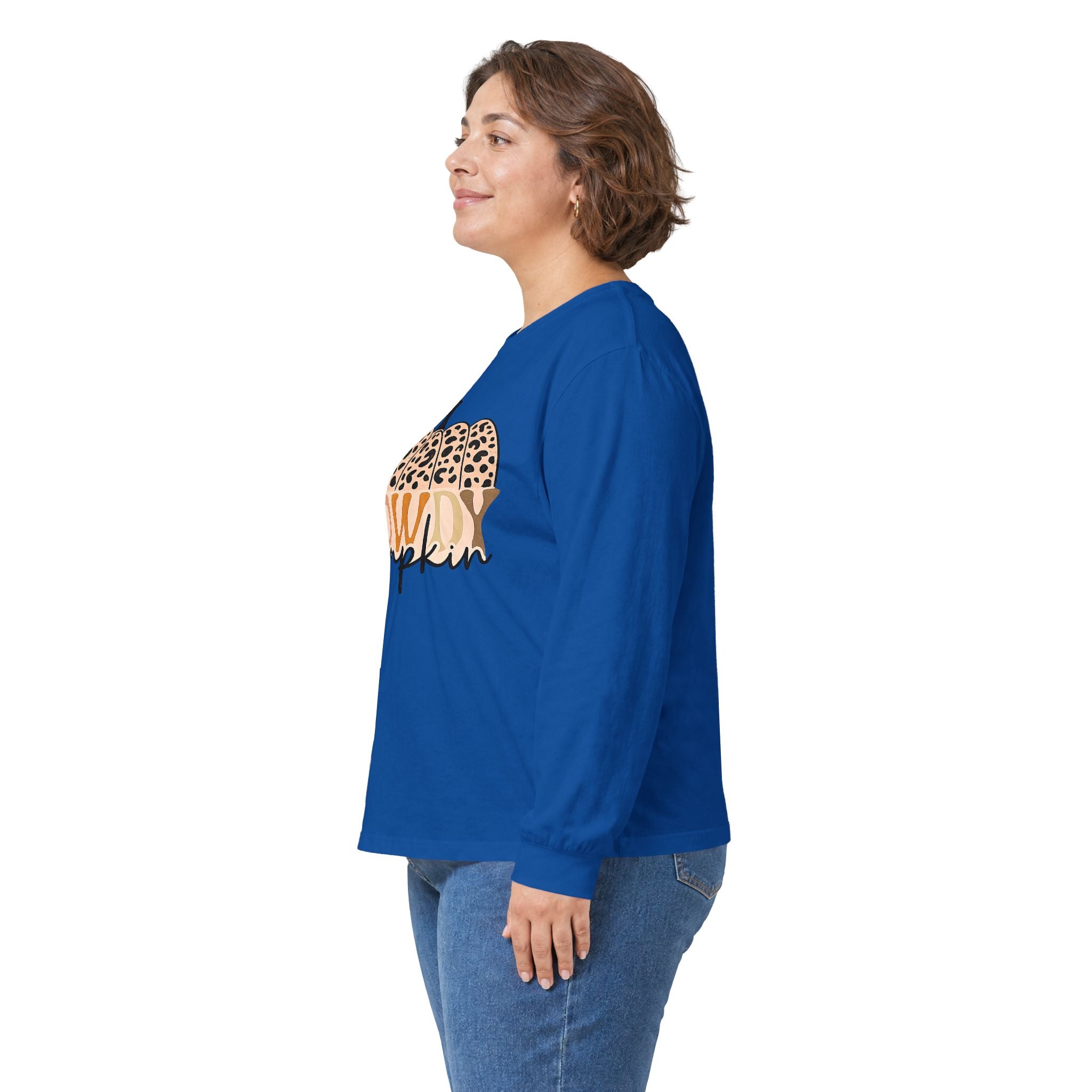 Howdy Pumpkin Long Sleeve Tee — Leopard Print Fall Graphic Shirt