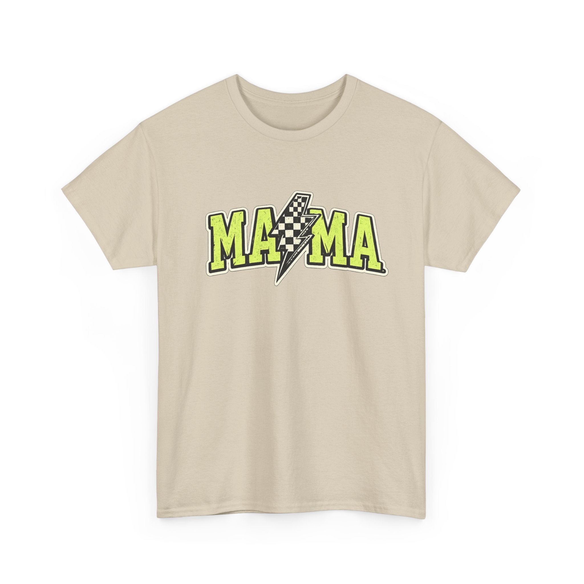 Mama Lightning Bolt Tee – Bold Neon Racing Mom T-Shirt