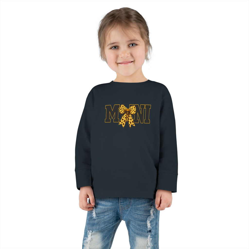 Mini Leopard Bow Toddler Long Sleeve Tee