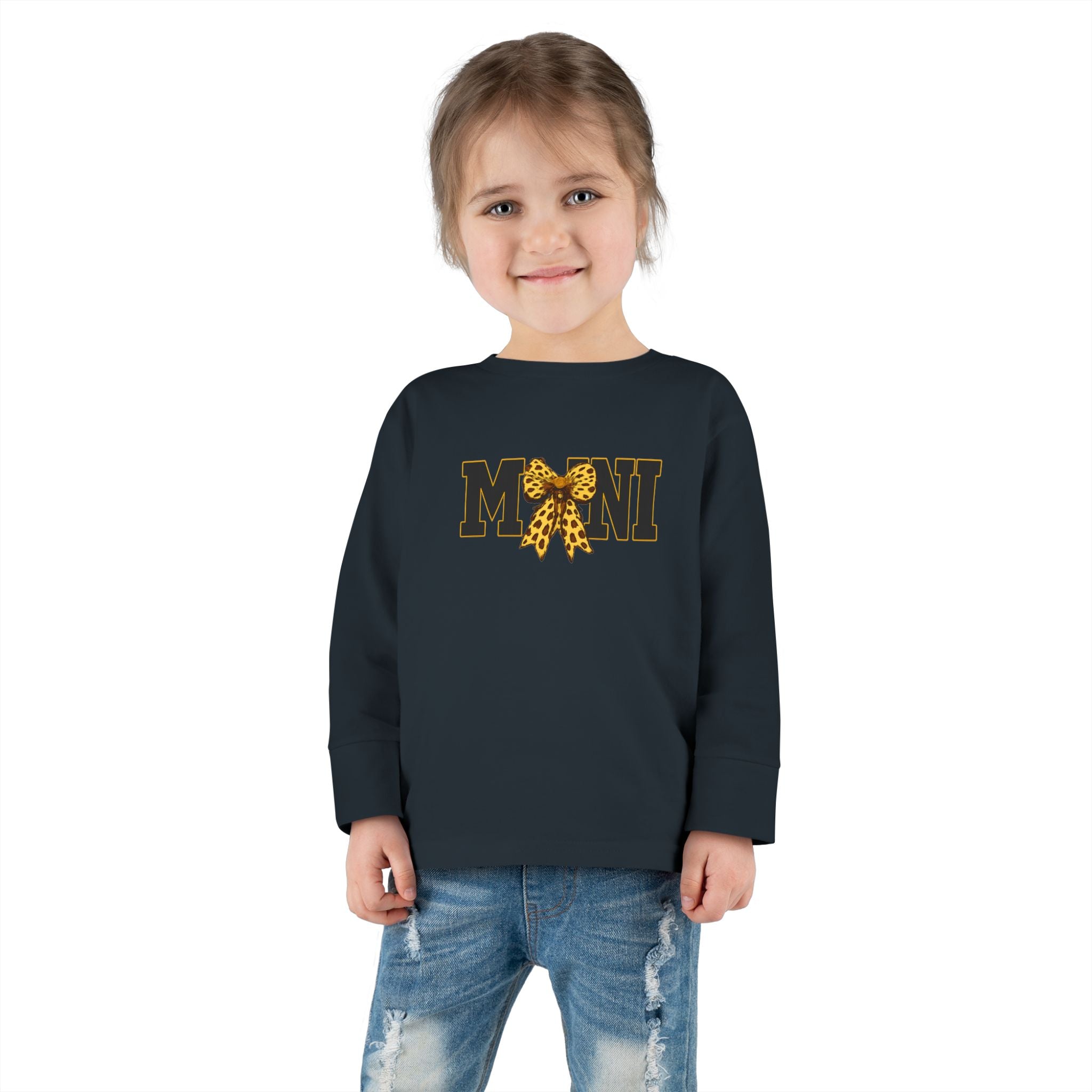 Mini Leopard Bow Toddler Long Sleeve Tee