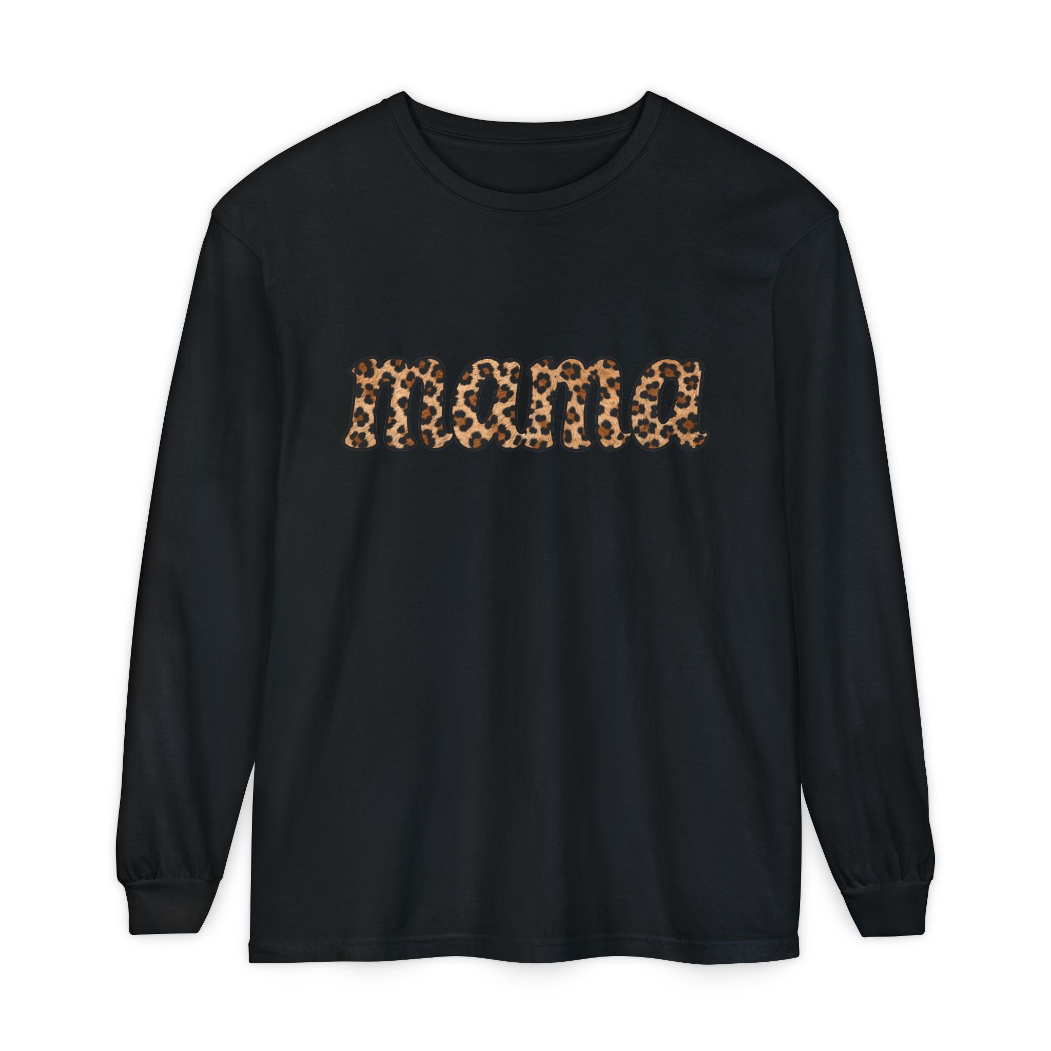 Mama Leopard Print Long Sleeve Tee
